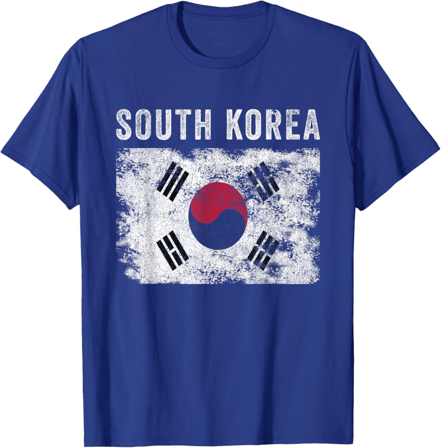 South Korea Flag Distressed - Men Women - South Korean Flag T-Shirt - T-Shirt | Royal