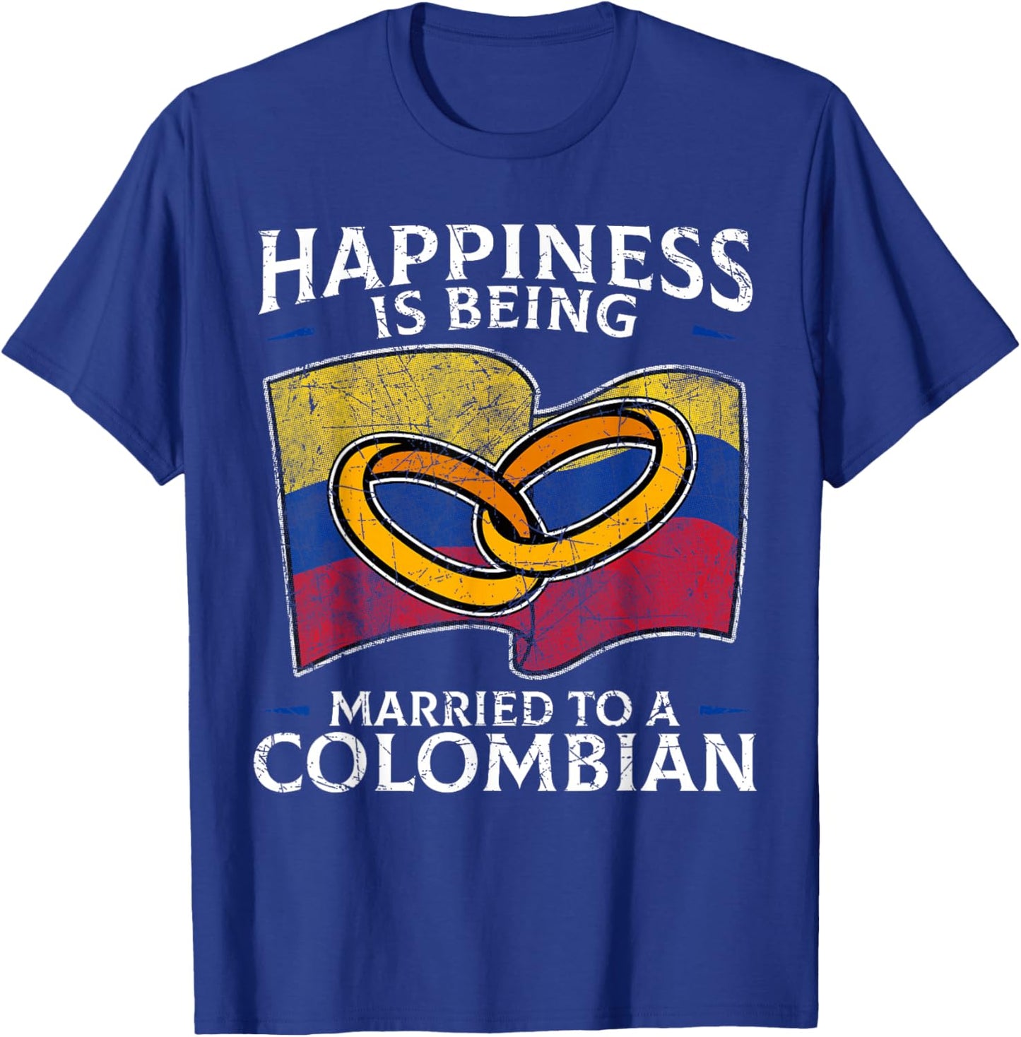 Colombia Marriage Colombian Heritage Married Flag Culture T-Shirt - T-Shirt | Royal