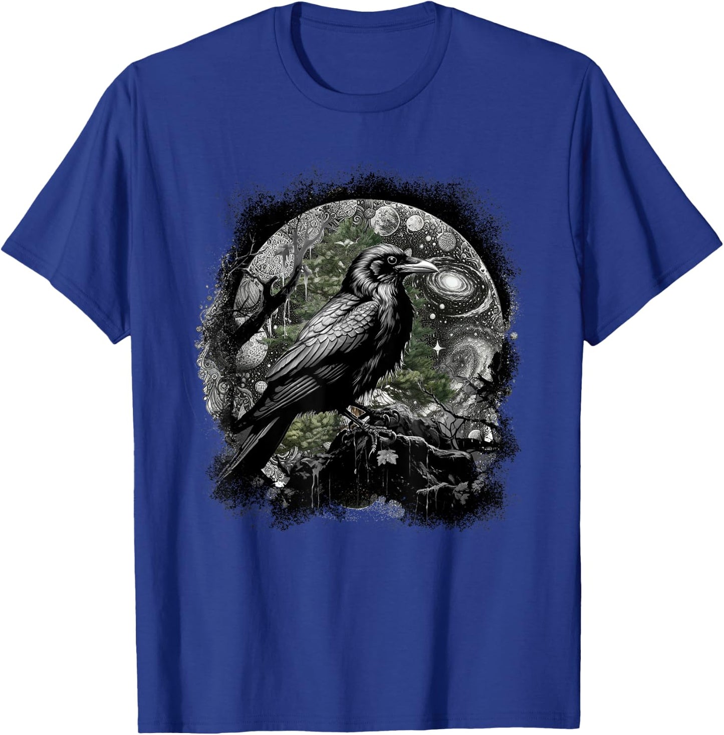 Mystically Occult Raven Birds Ravens Crows Forest Animals Crow T-Shirt - T-Shirt | Royal