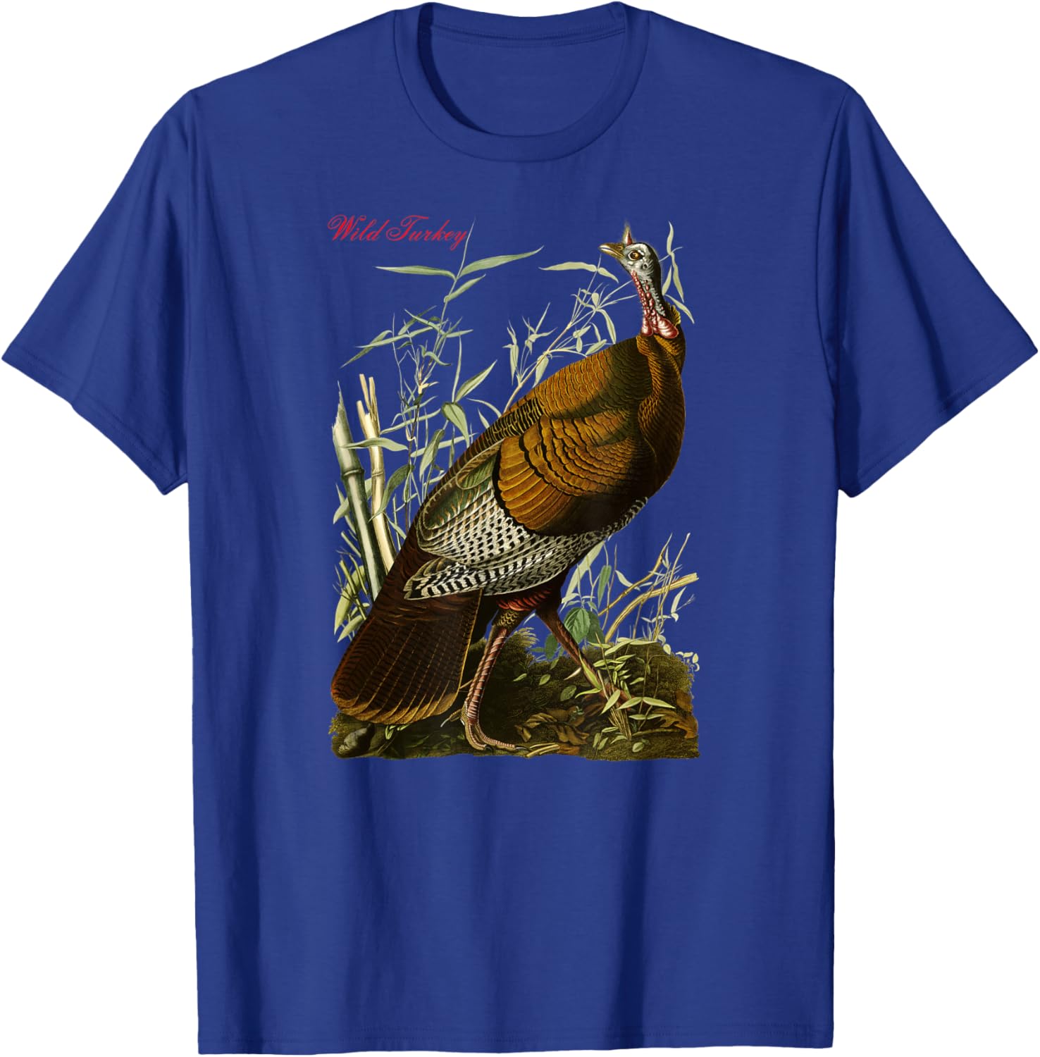 Audubon Wild Turkey North American Birds Education Christmas T-Shirt - T-Shirt | Royal