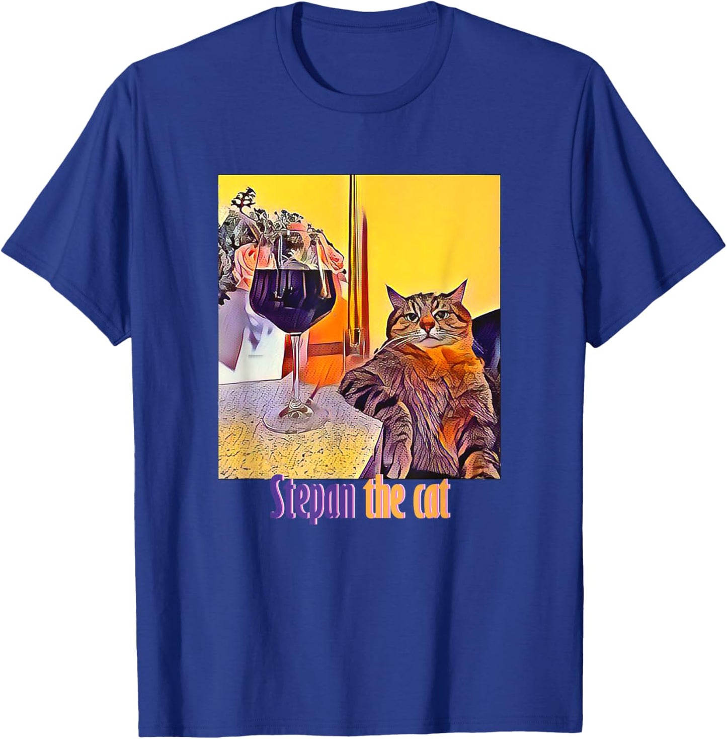 Stepan the chubby cat art, cute cat lover pet lover Men Women T-Shirt - T-Shirt | Royal