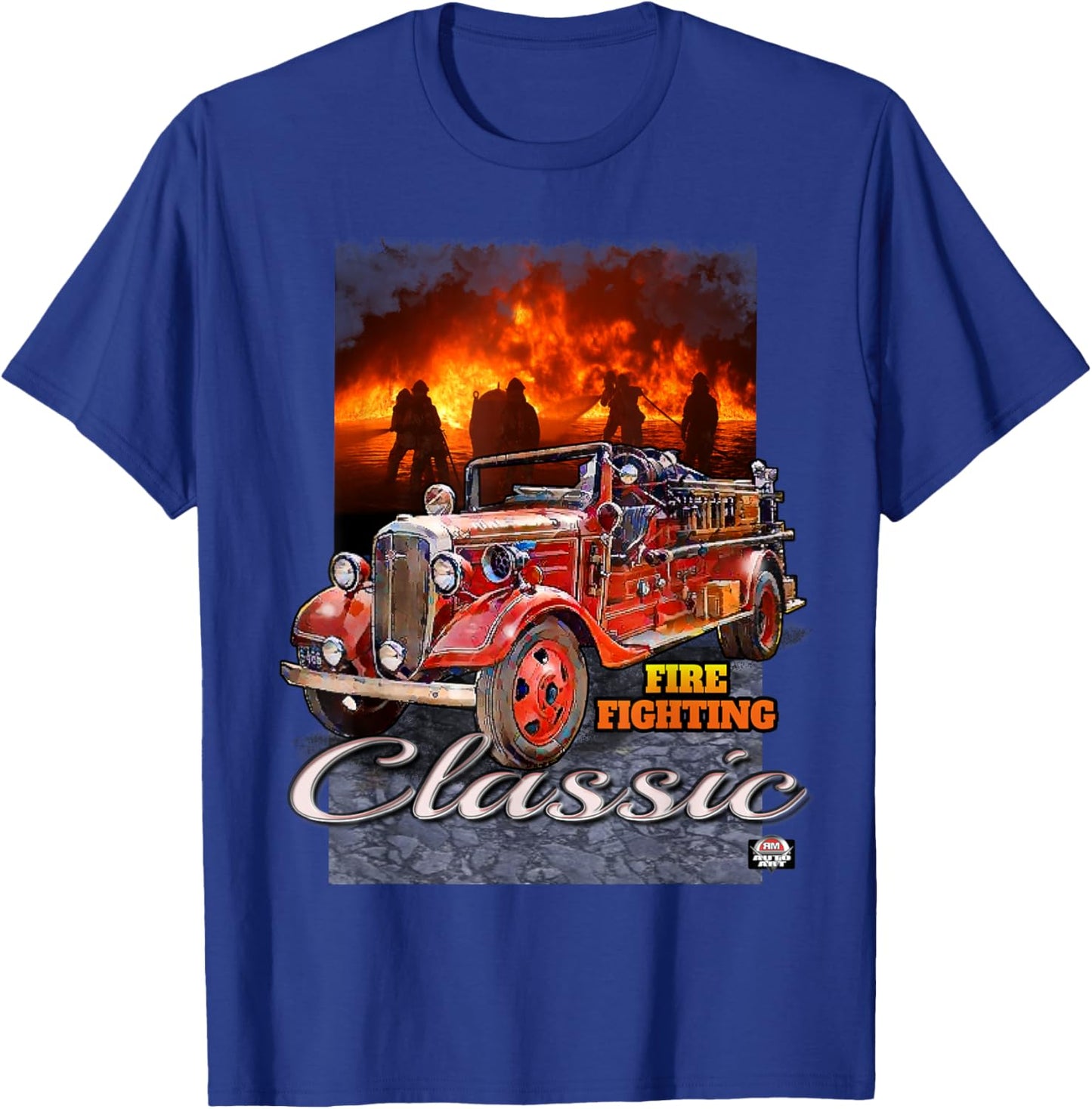 Classic Antique fire truck early first responder T-Shirt - T-Shirt | Royal