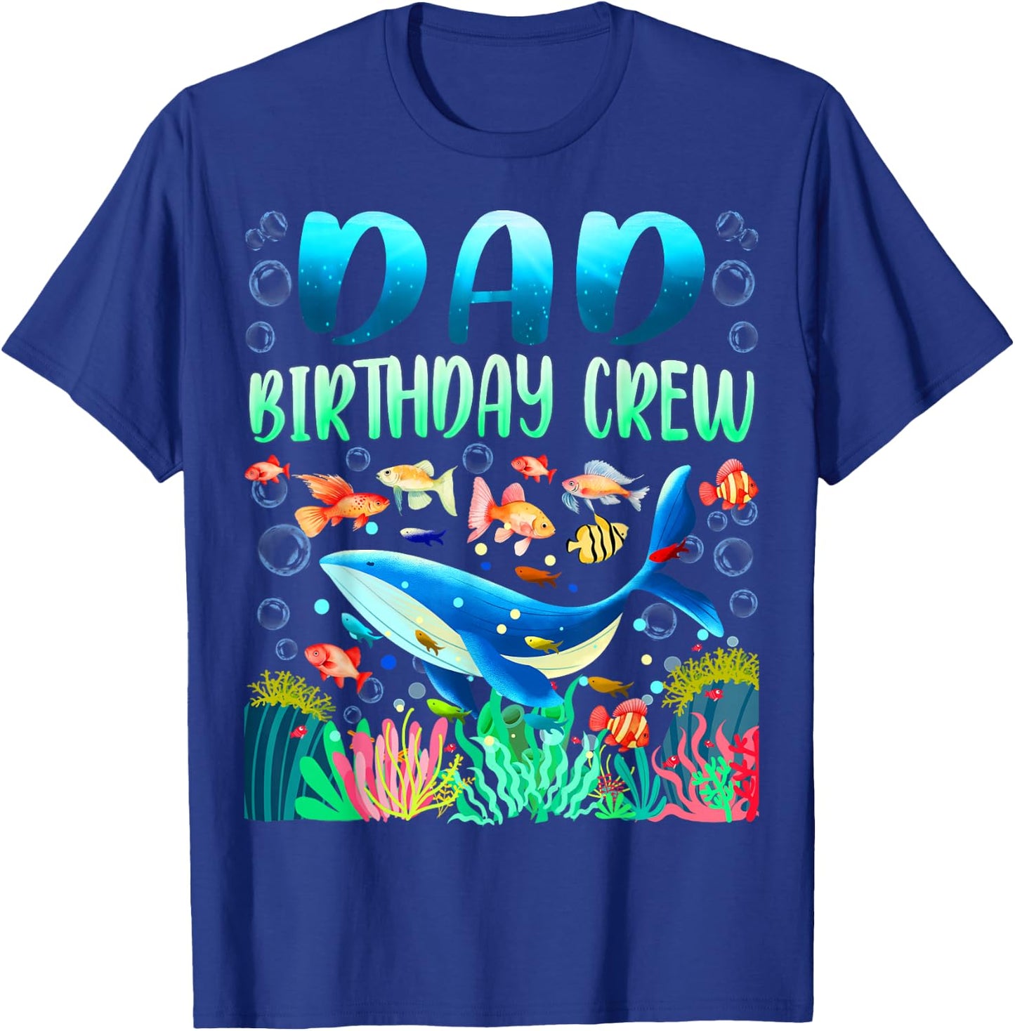 Dad Of The Birthday Boy Sea Fish Ocean Animals Aquarium T-Shirt - T-Shirt | Royal