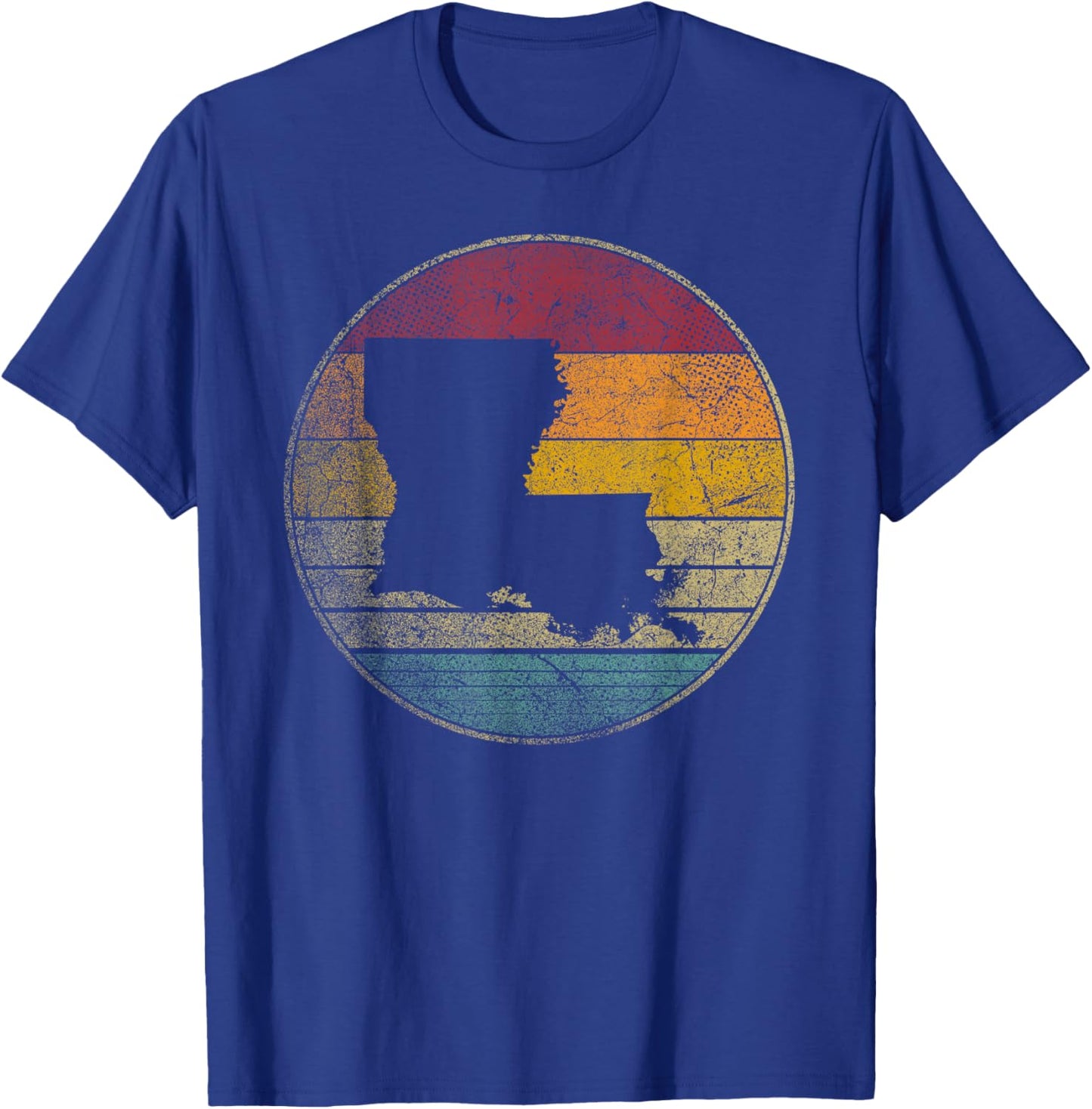Louisiana Retro Style Vintage Distressed 70s 80s 90s Gift T-Shirt - T-Shirt | Royal