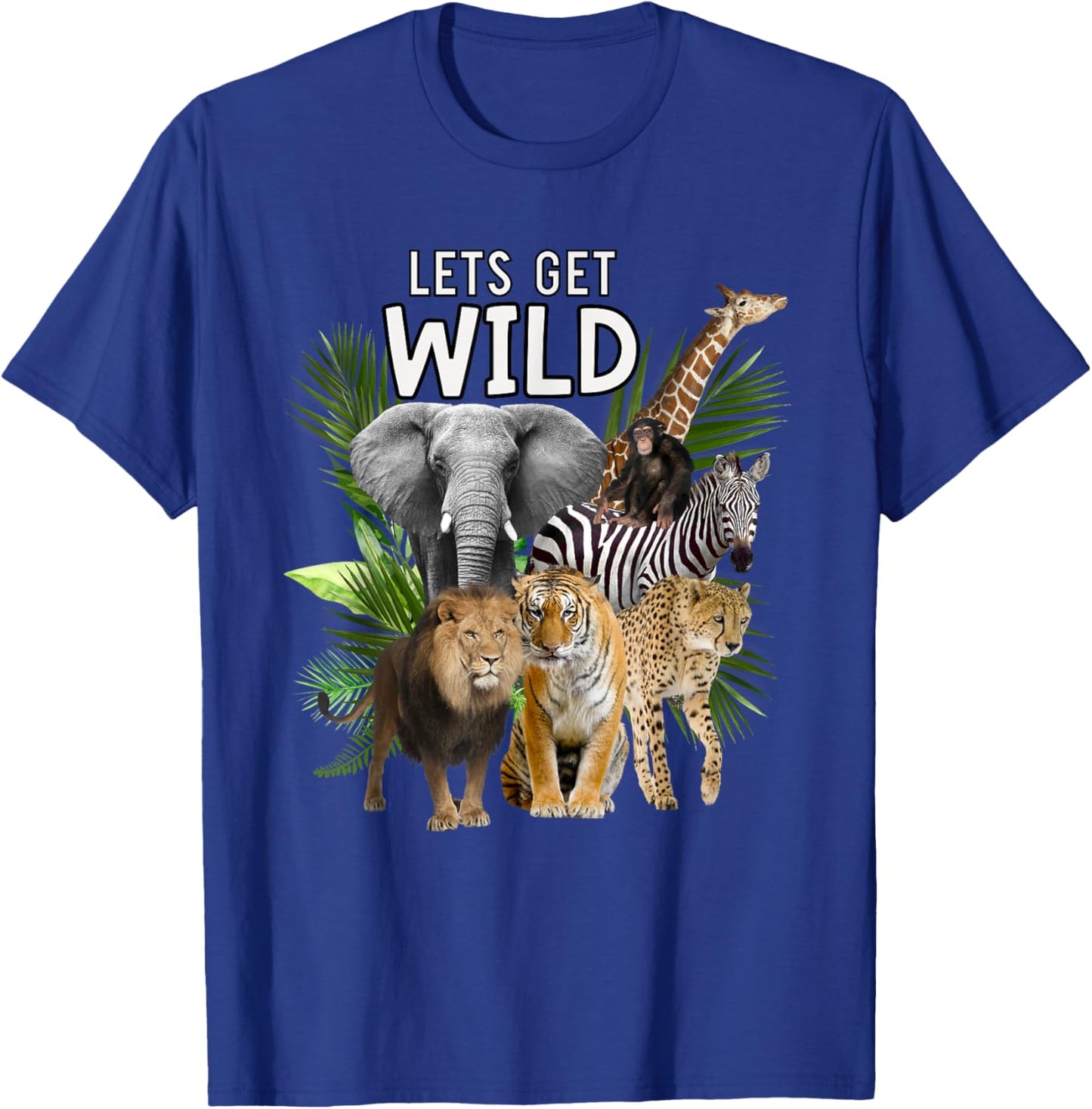 Let's Get Wild Zoo Animals Safari Party A Day At The Zoo T-Shirt - T-Shirt | Royal