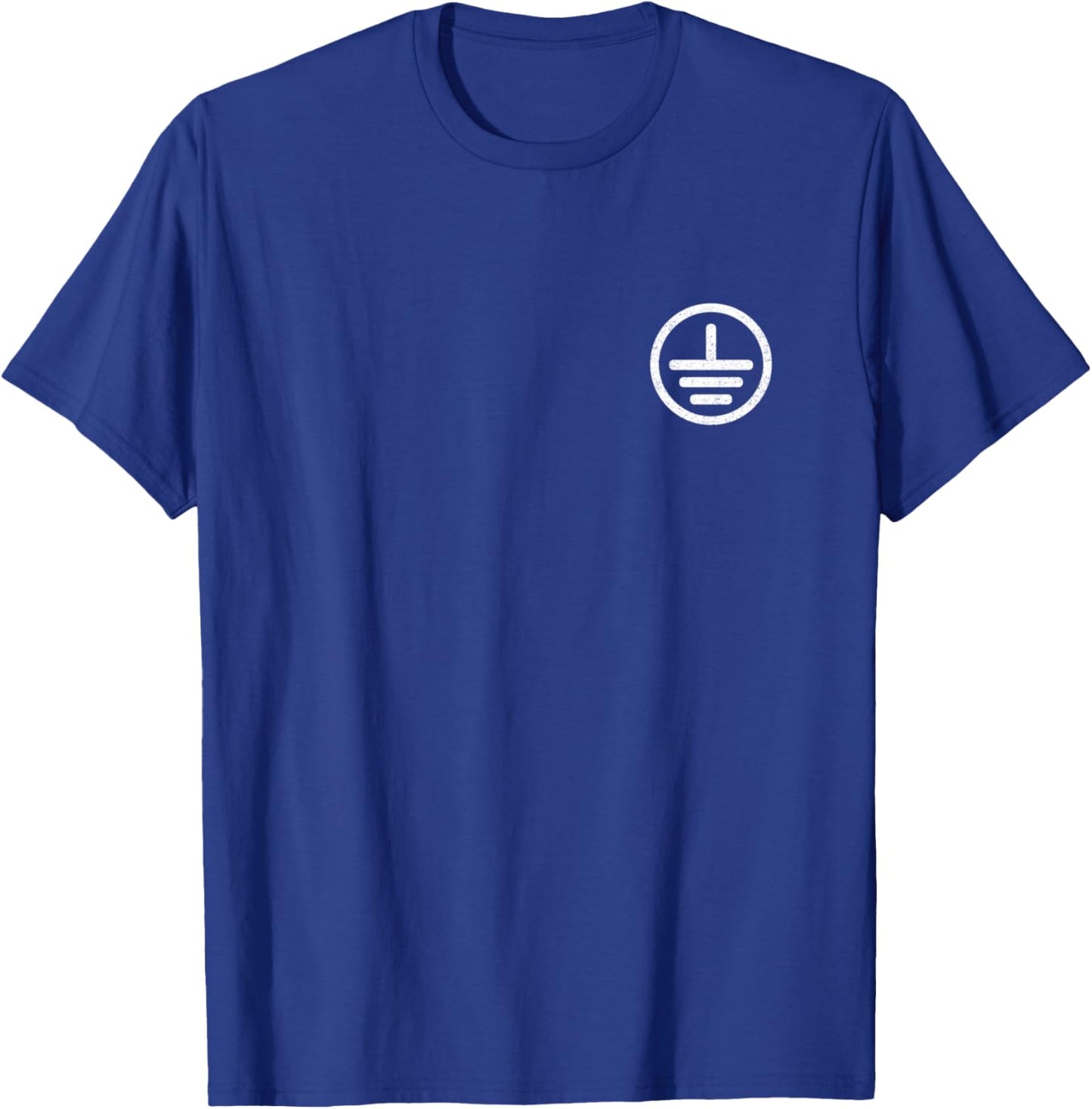 Electrical Ground Symbol Stay Grounded Electric Tech T-Shirt - T-Shirt | Royal