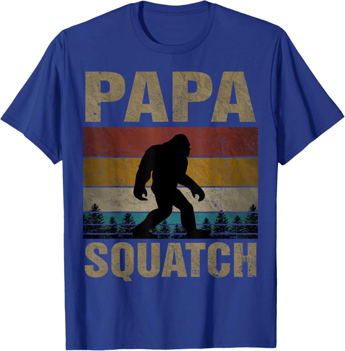Papa Squatch Bigfoot Papa Sasquatch Yeti Family T-Shirt - T-Shirt | Royal