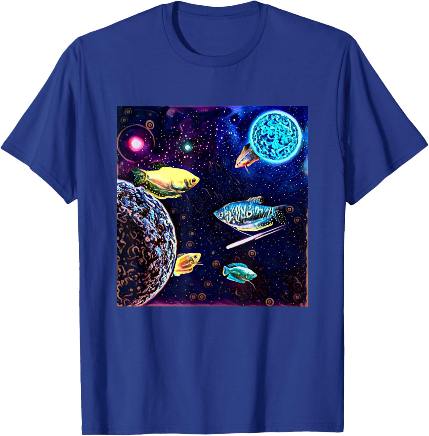 Gouramis Galaxy Planets Aquarium Fish Tank Keepers T-Shirt - T-Shirt | Royal