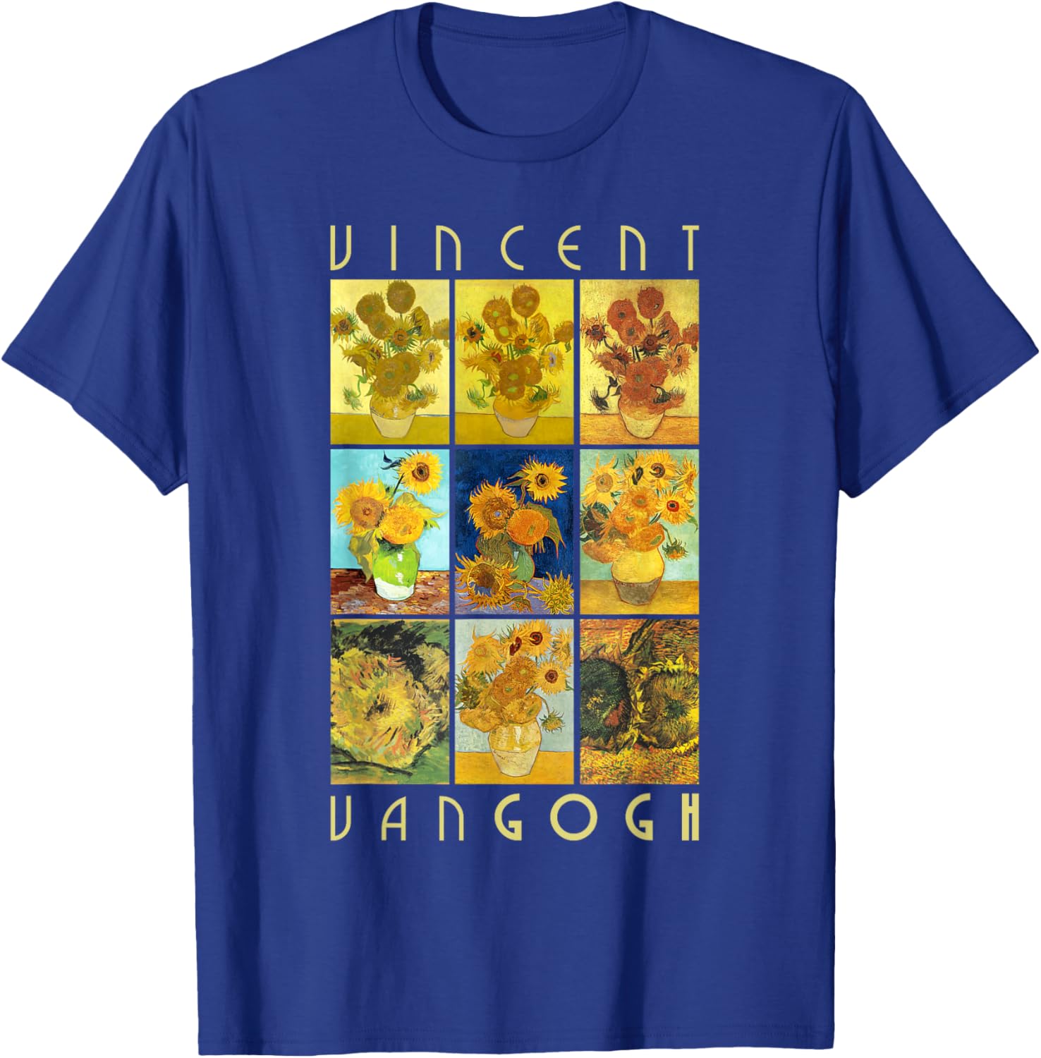 Van Gogh Sunflowers Shirt | Yellow Flowers Art Collection T-Shirt - T-Shirt | Royal