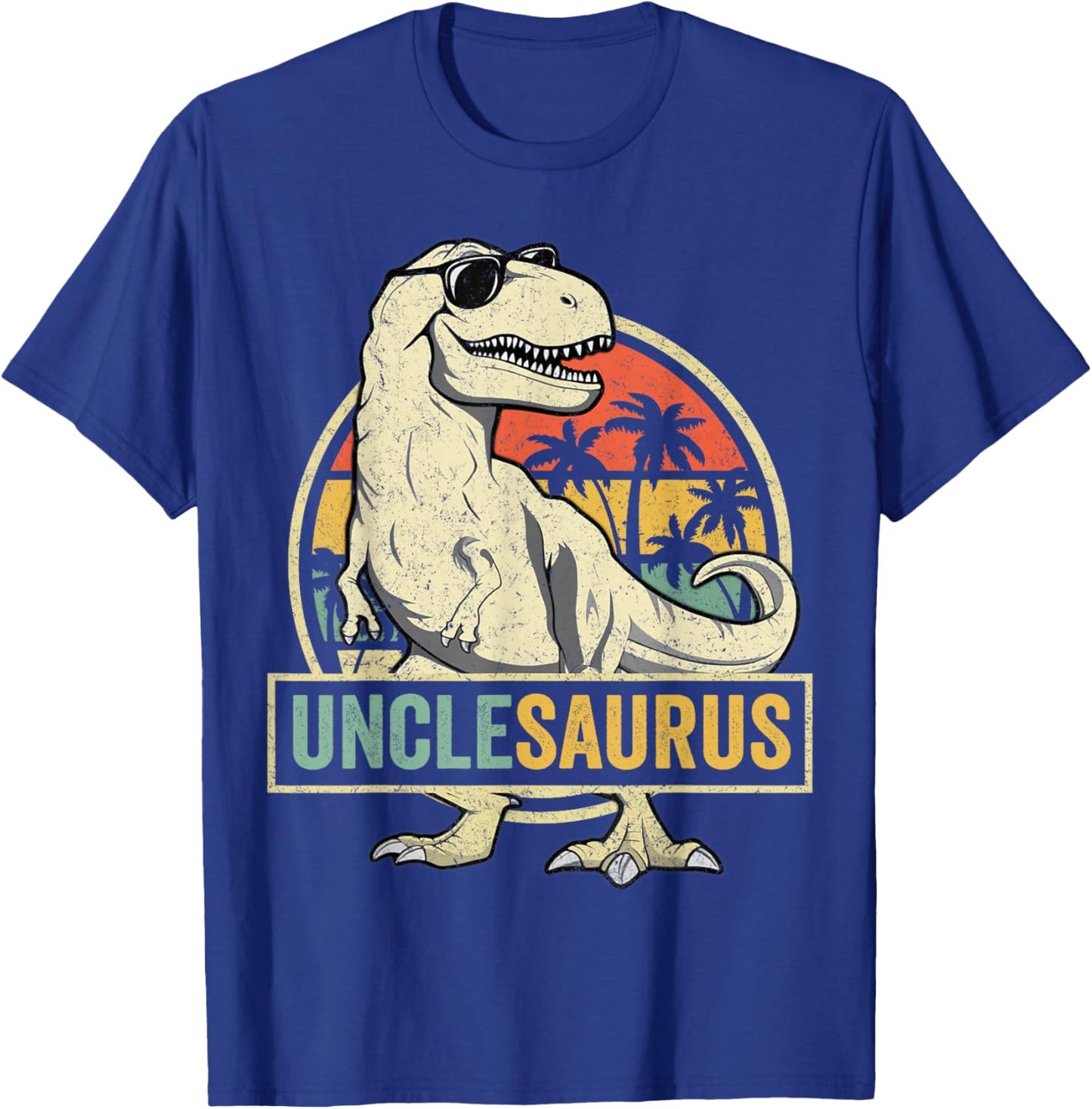 Unclesaurus T Rex Dinosaur Uncle Saurus Family Matching T-Shirt - T-Shirt | Royal
