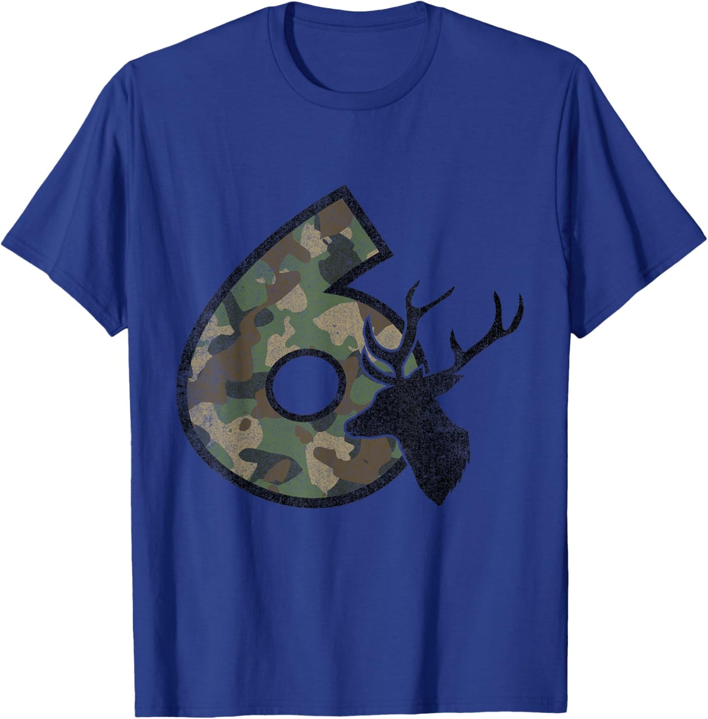 Country Boys Camo 6 Six Sixth Year Old Birthday Deer Hunter T-Shirt - T-Shirt | Royal