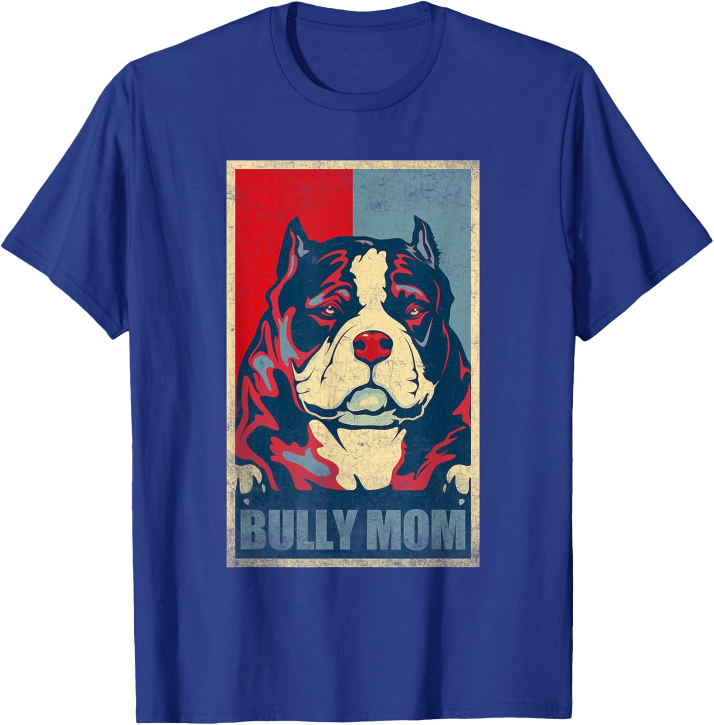 American Bully Mom Vintage , Dog Bully Mom T-Shirt - T-Shirt | Royal