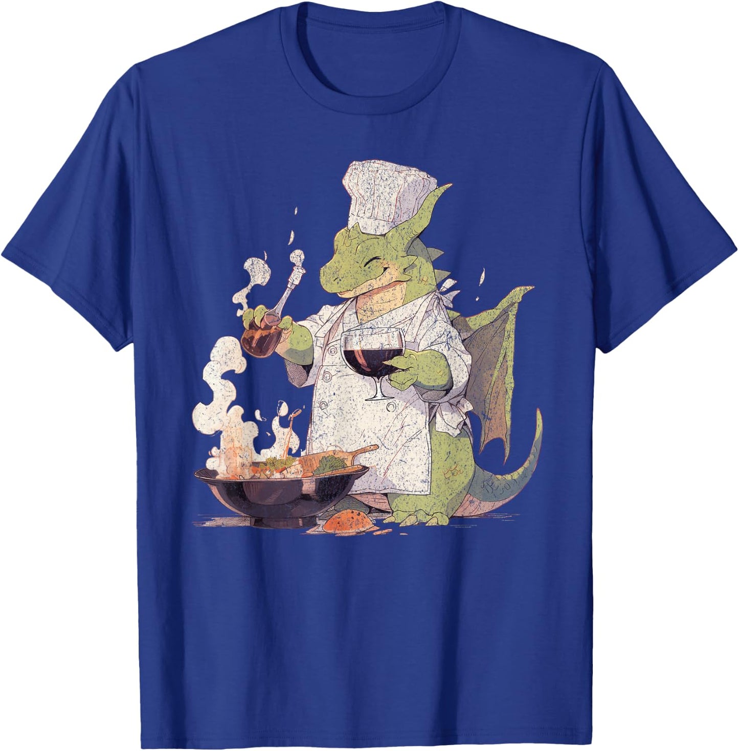 Dragon Chef Cute Cooking Baking Baker Fantasy Lover Book T-Shirt - T-Shirt | Royal