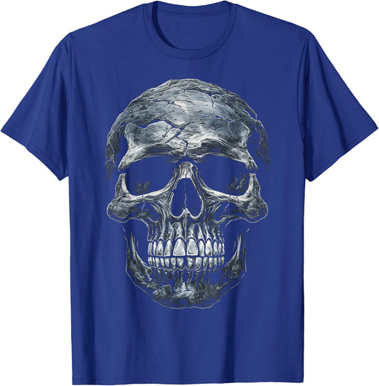Skull Motif Artwork Art Skull T-Shirt - T-Shirt | Royal