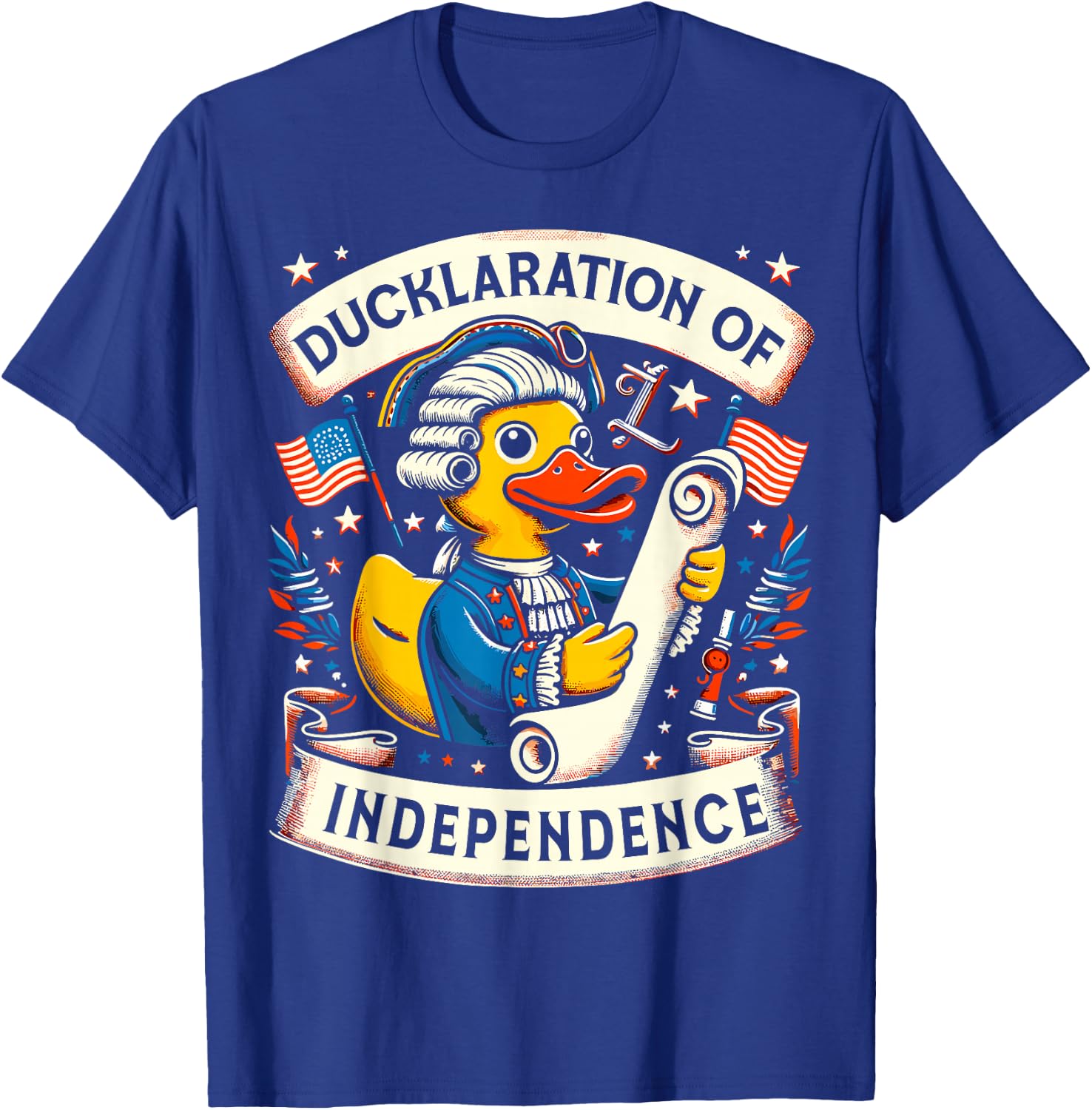 Ducklaration of Independence 4th of July Funny July Fourth Kids Men T-Shirt - T-Shirt | Royal