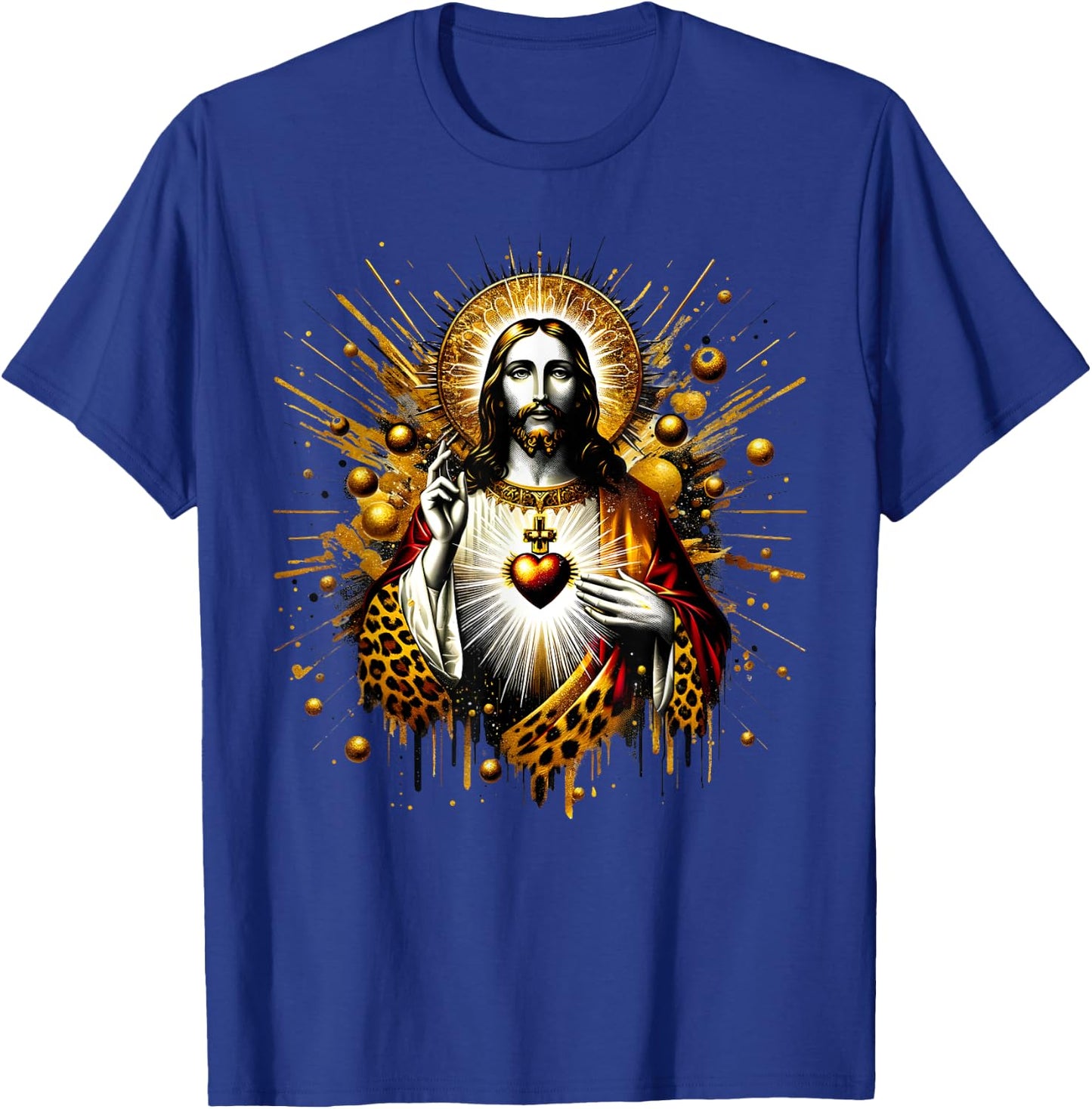 Sacred Heart of Jesus Catholic Devotion Faith T-Shirt - T-Shirt | Royal