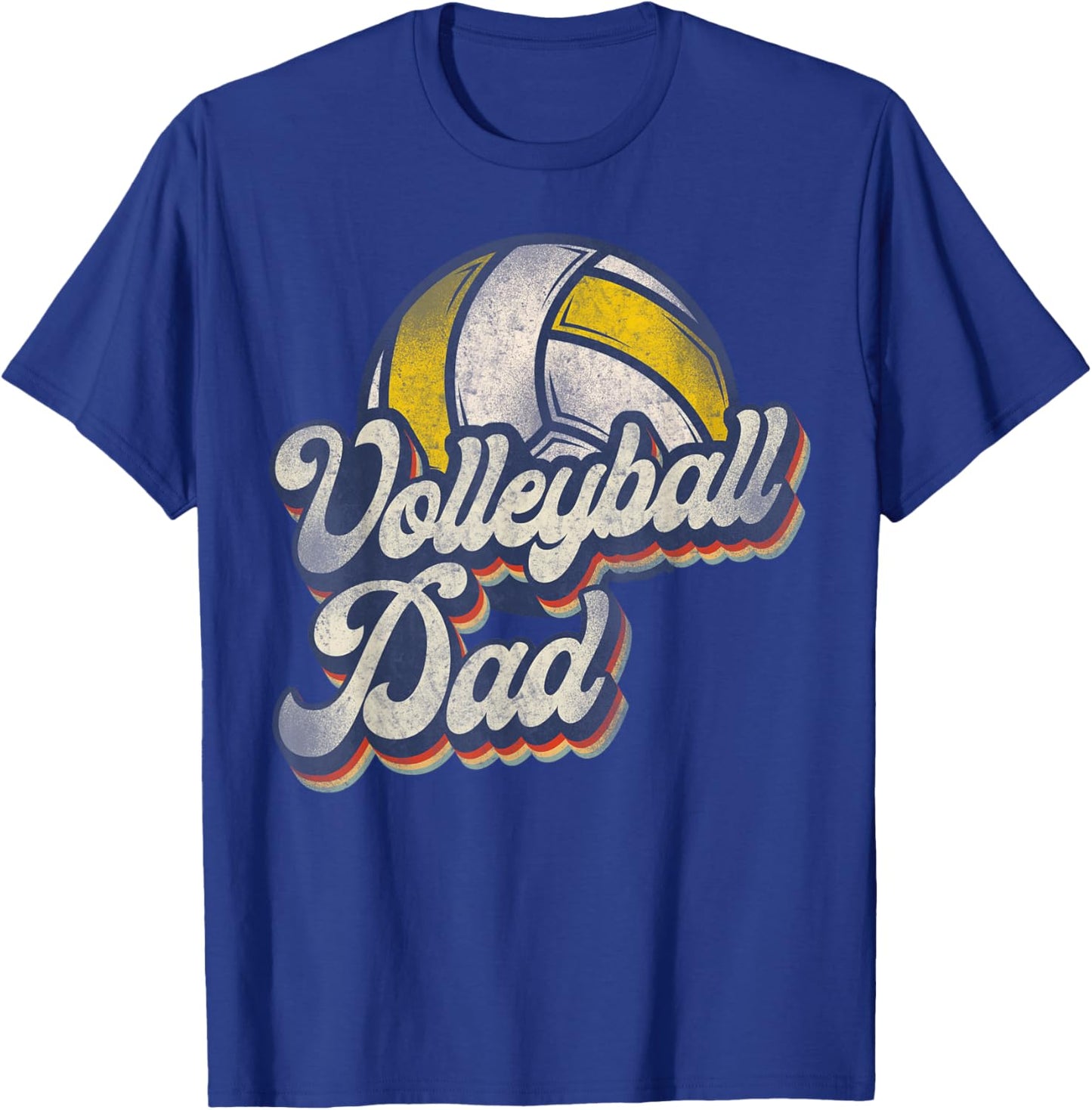 Volleyball Player Team Dad Father Retro Vintage Volleyball T-Shirt - T-Shirt | Royal