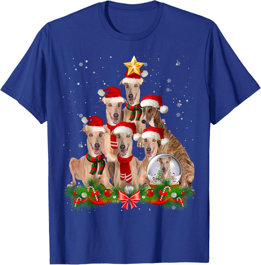 Funny Greyhound Dog Christmas Tree Women T-Shirt - T-Shirt | Royal