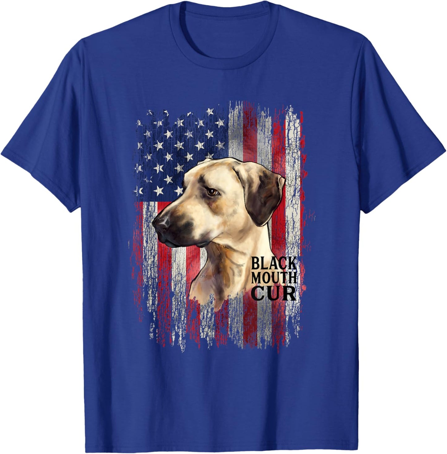 Black Mouth Cur Dog Owner, Yellow Cur Pet Dog Lover USA Flag Women Kids Men T-Shirt - T-Shirt | Royal