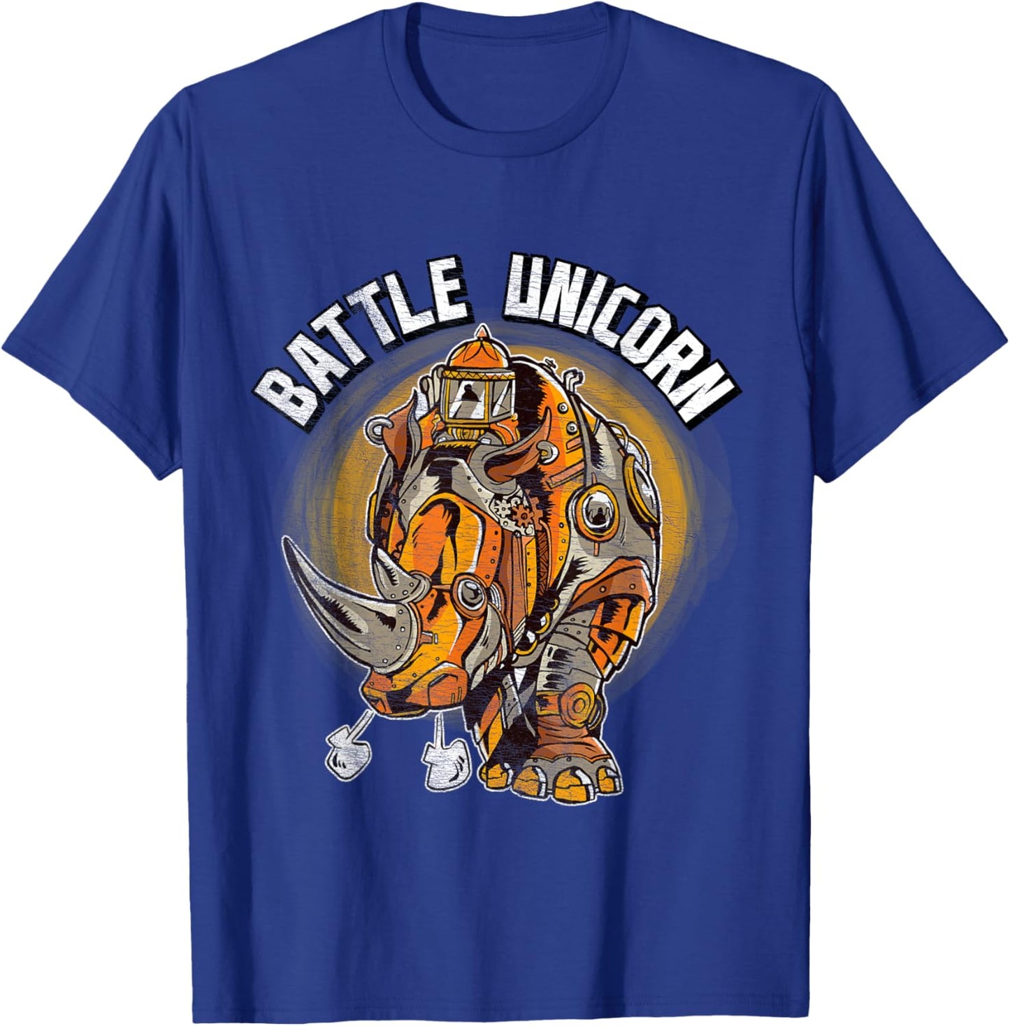 Battle Unicorn Shirt Funny Rhino Lover Steampunk Rhinoceros T-Shirt - T-Shirt | Royal