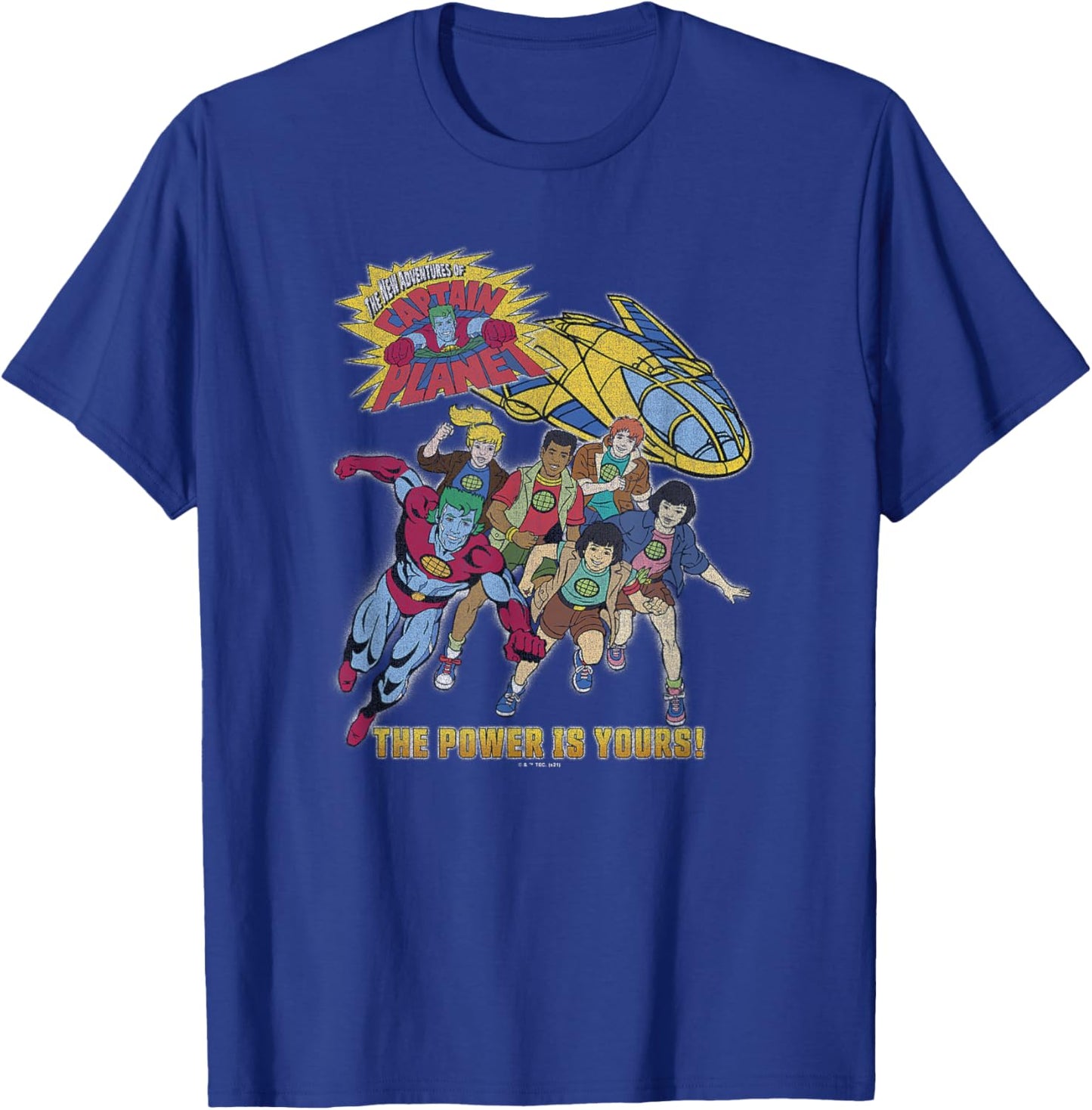 Captain Planet The Power is Yours Poster T-Shirt - T-Shirt | Royal