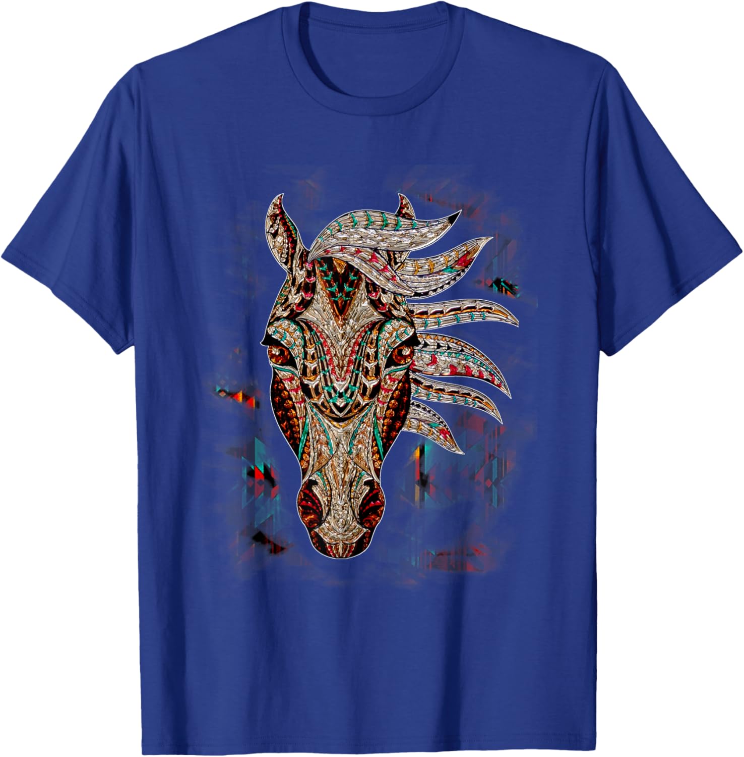 Horse Tribal Abstract Art Native American Geometric Horse T-Shirt - T-Shirt | Royal