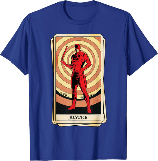 Marvel Tarot Arcana Daredevil as the Justice Card T-Shirt - T-Shirt | Royal