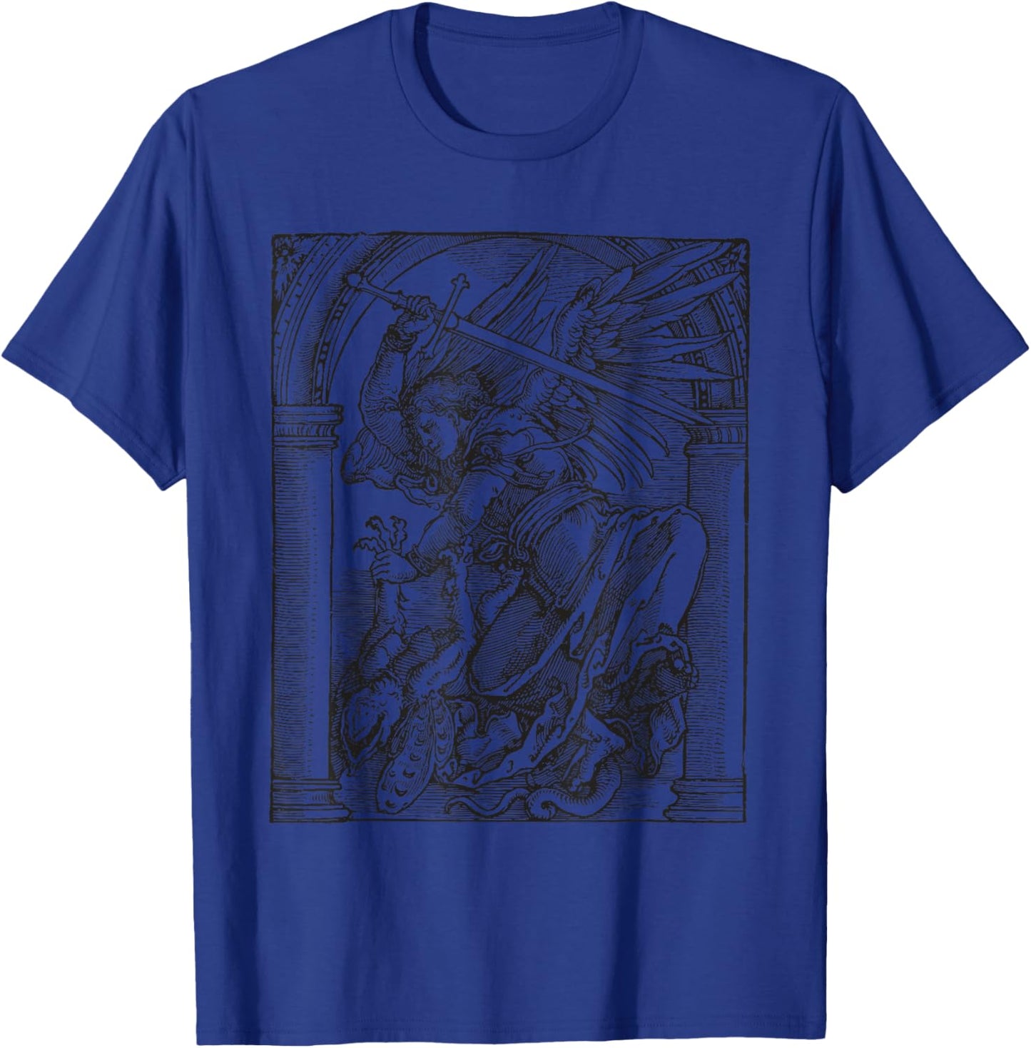 St Michael Archangel Angel Catholic Patron Saint T-Shirt - T-Shirt | Royal