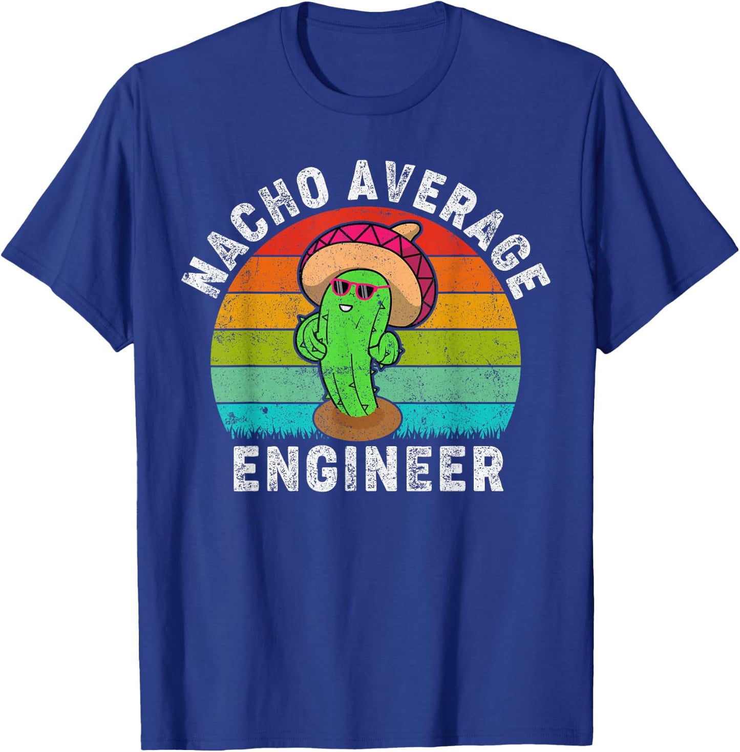 Retro Style Vintage Nacho Average Engineer Cinco De Mayo T-Shirt - T-Shirt | Royal