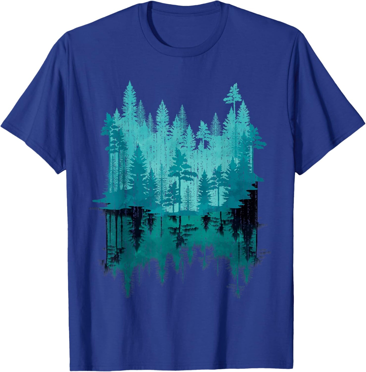 Outdoor Forest Landscape Tree Reflection Nature T-Shirt - T-Shirt | Royal