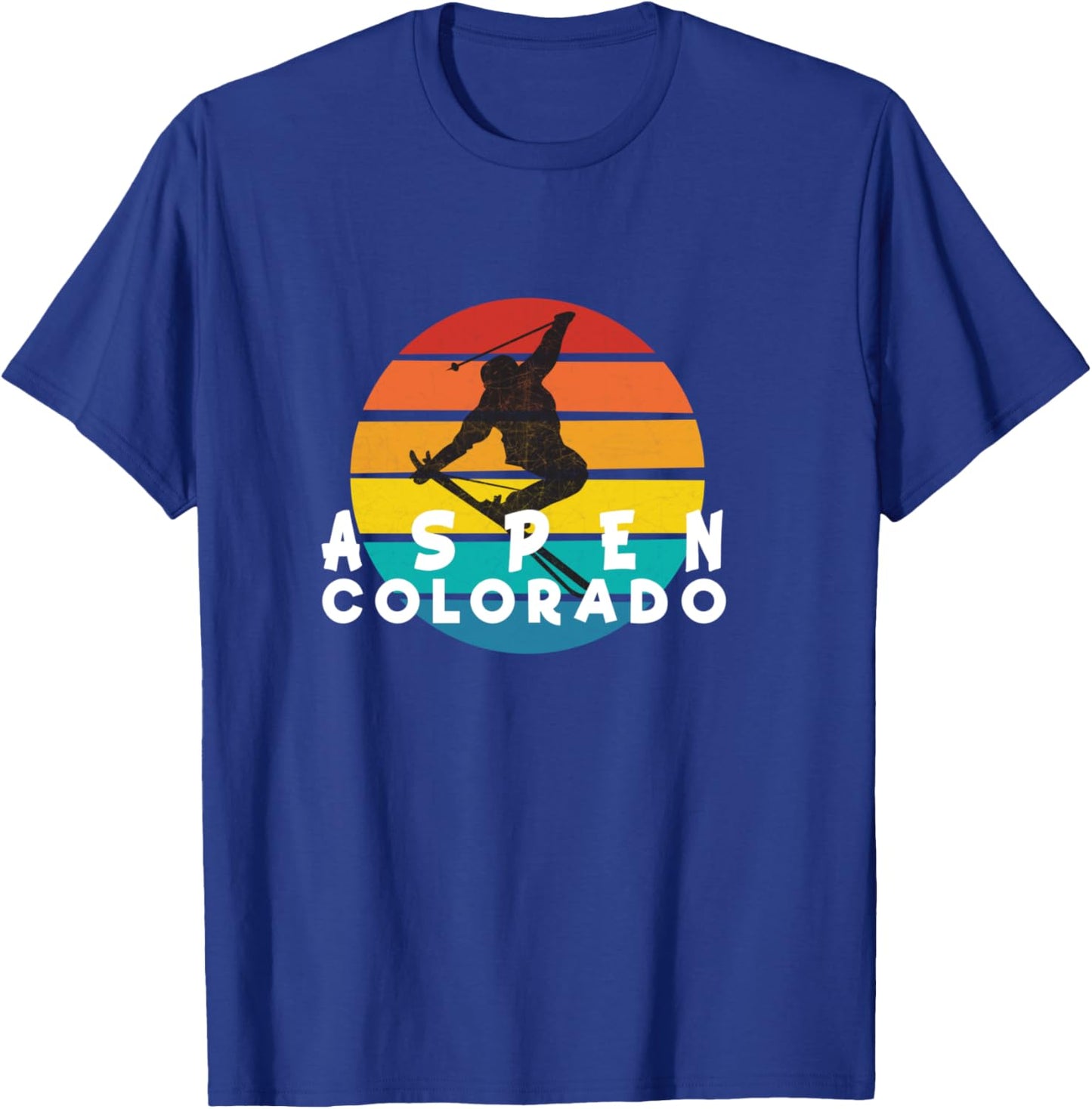 Ski Aspen 70s 80s Throwback Aspen Ski Colorado T-Shirt - T-Shirt | Royal