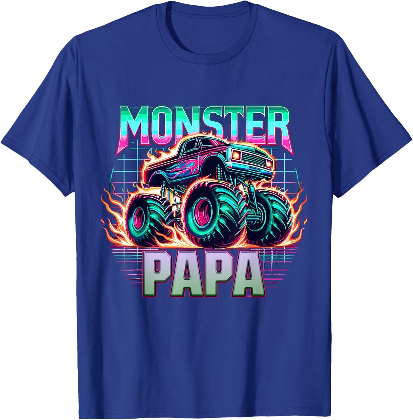 Monster Truck Papa Monster Truck Are My Jam Truck Lovers T-Shirt - T-Shirt | Royal