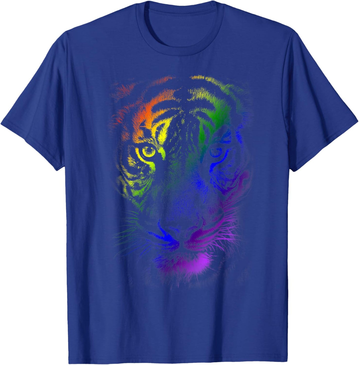 Tie dye Tiger tshirt_Rainbow Tiger Graphic for Animal Lover T-Shirt - T-Shirt | Royal