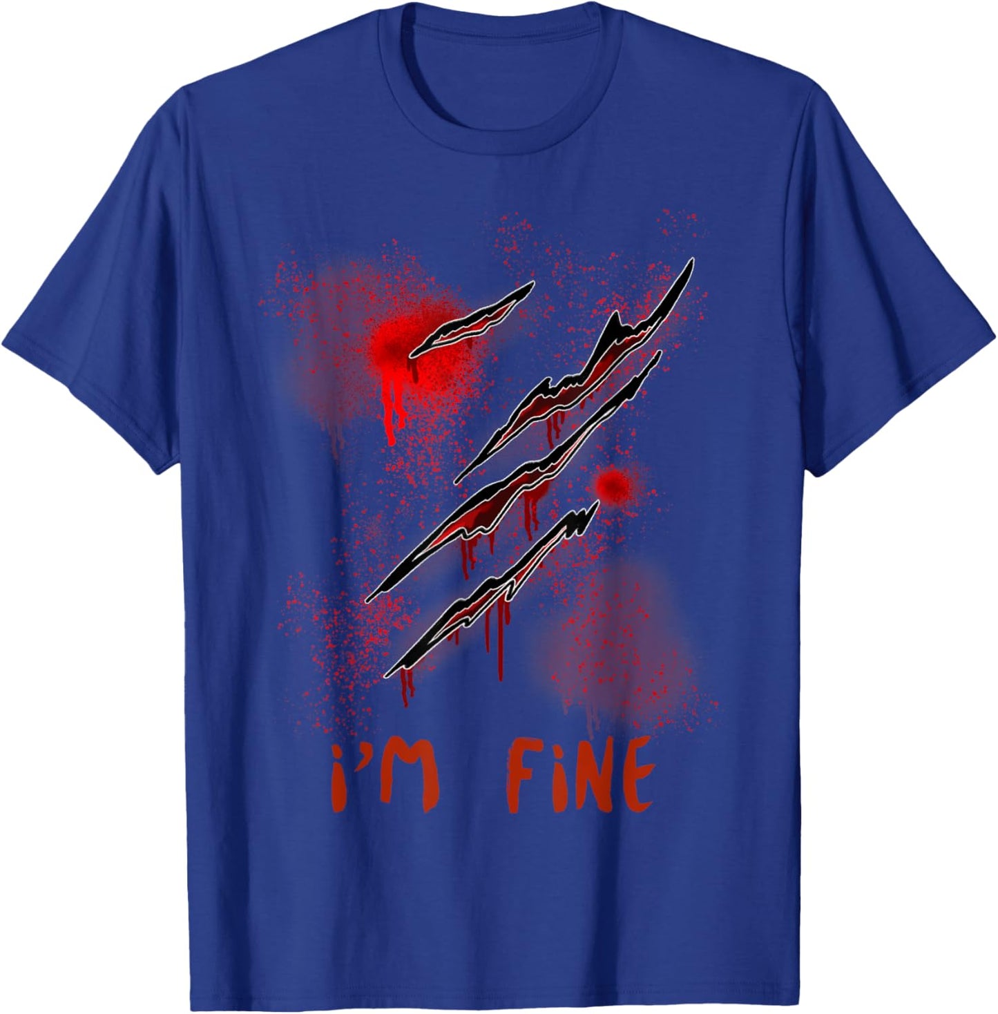 Im Fine With Blood Scary Halloween Men Women Horror T-Shirt - T-Shirt | Royal