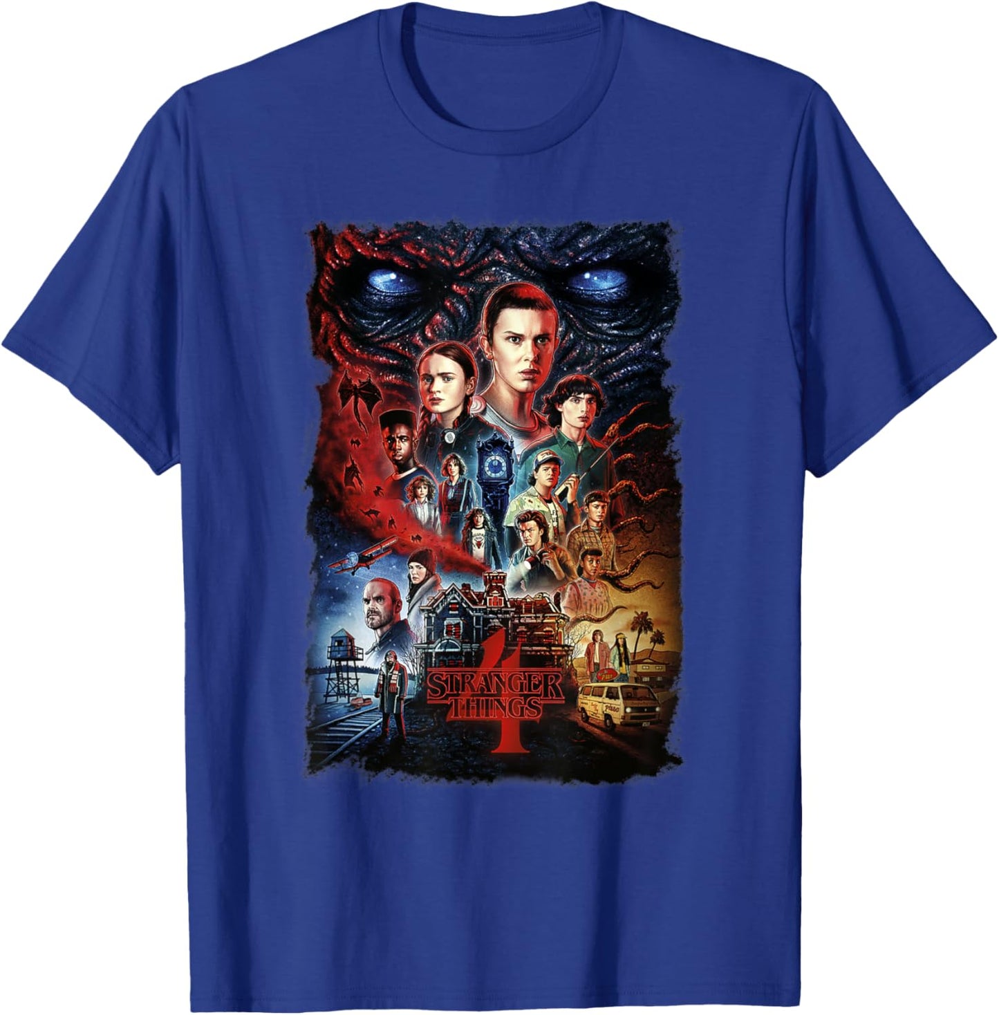 Stranger Things 4 Full Cast Poster T-Shirt - T-Shirt | Royal