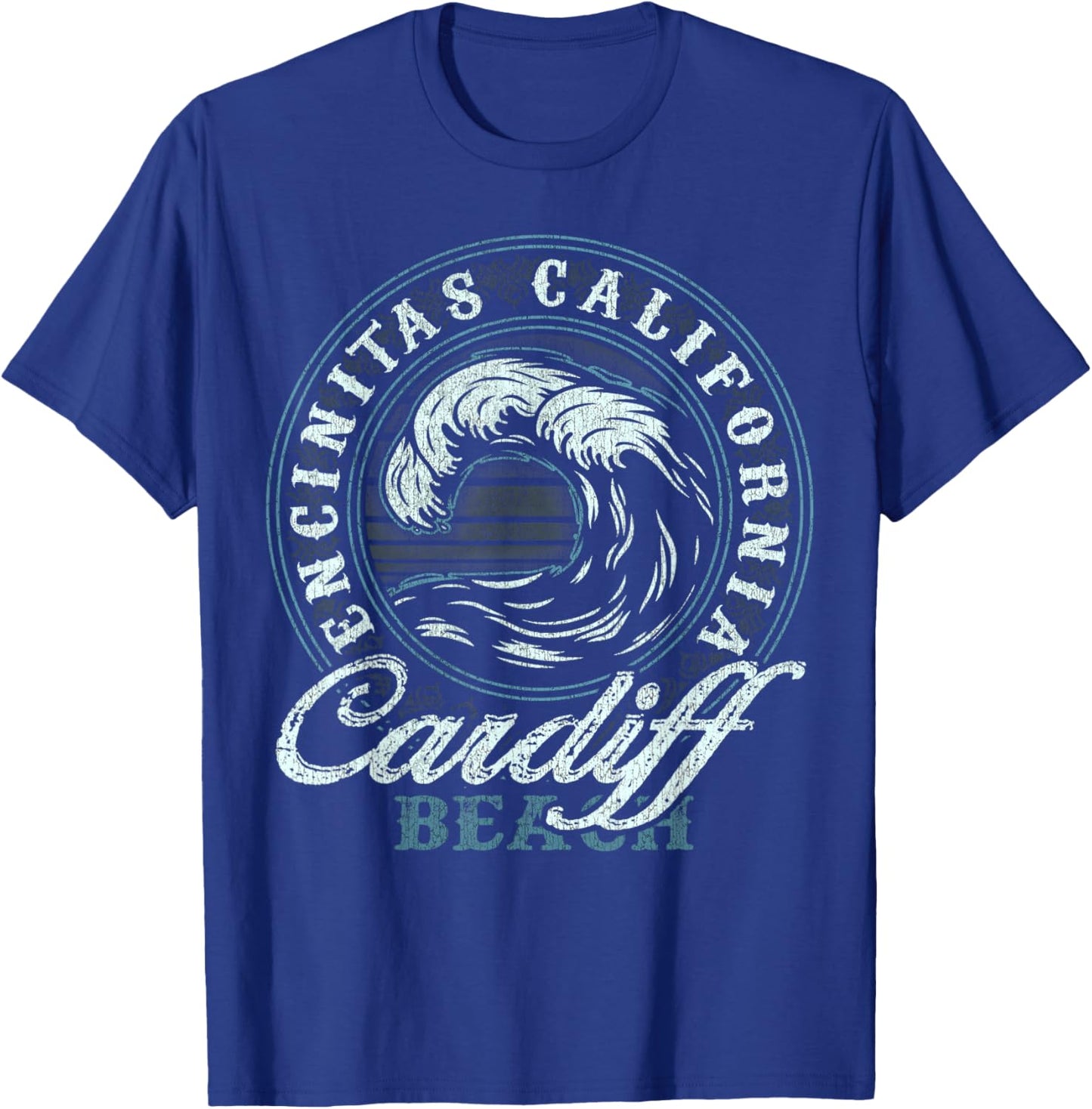 Cardiff Retro Wave Circle - Beach Gift Men Women Girls Kids T-Shirt - T-Shirt | Royal