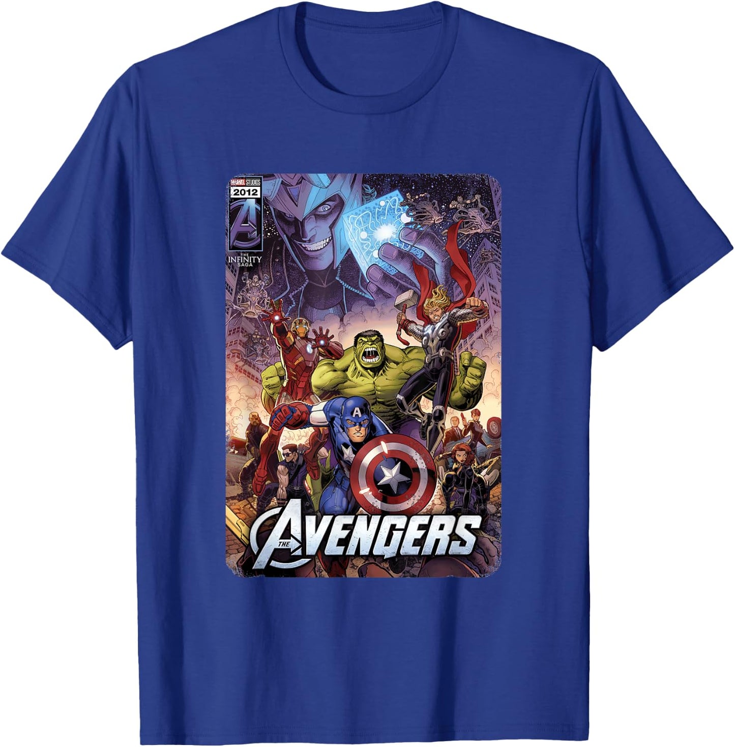 Marvel The Avengers Infinity Saga comic cover T-Shirt - T-Shirt | Royal