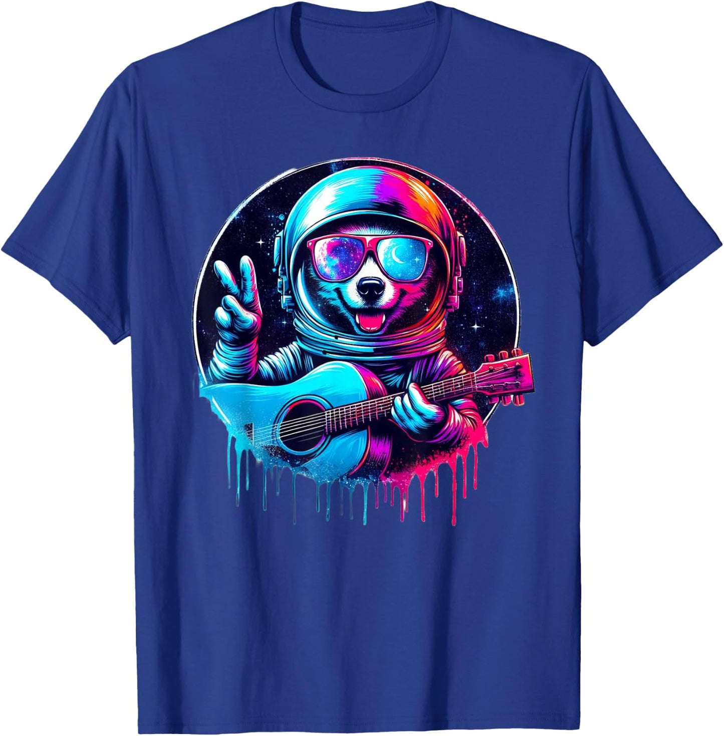 Rock On, Astronaut Dog! T-Shirt - T-Shirt | Royal