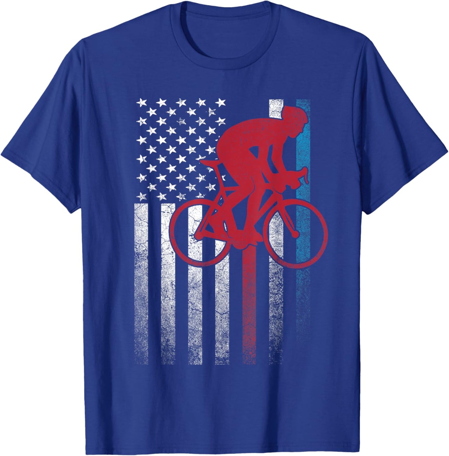 Cycling Bike Bicycle 4th of July Gift American Flag USA Kids Men T-Shirt - T-Shirt | Royal