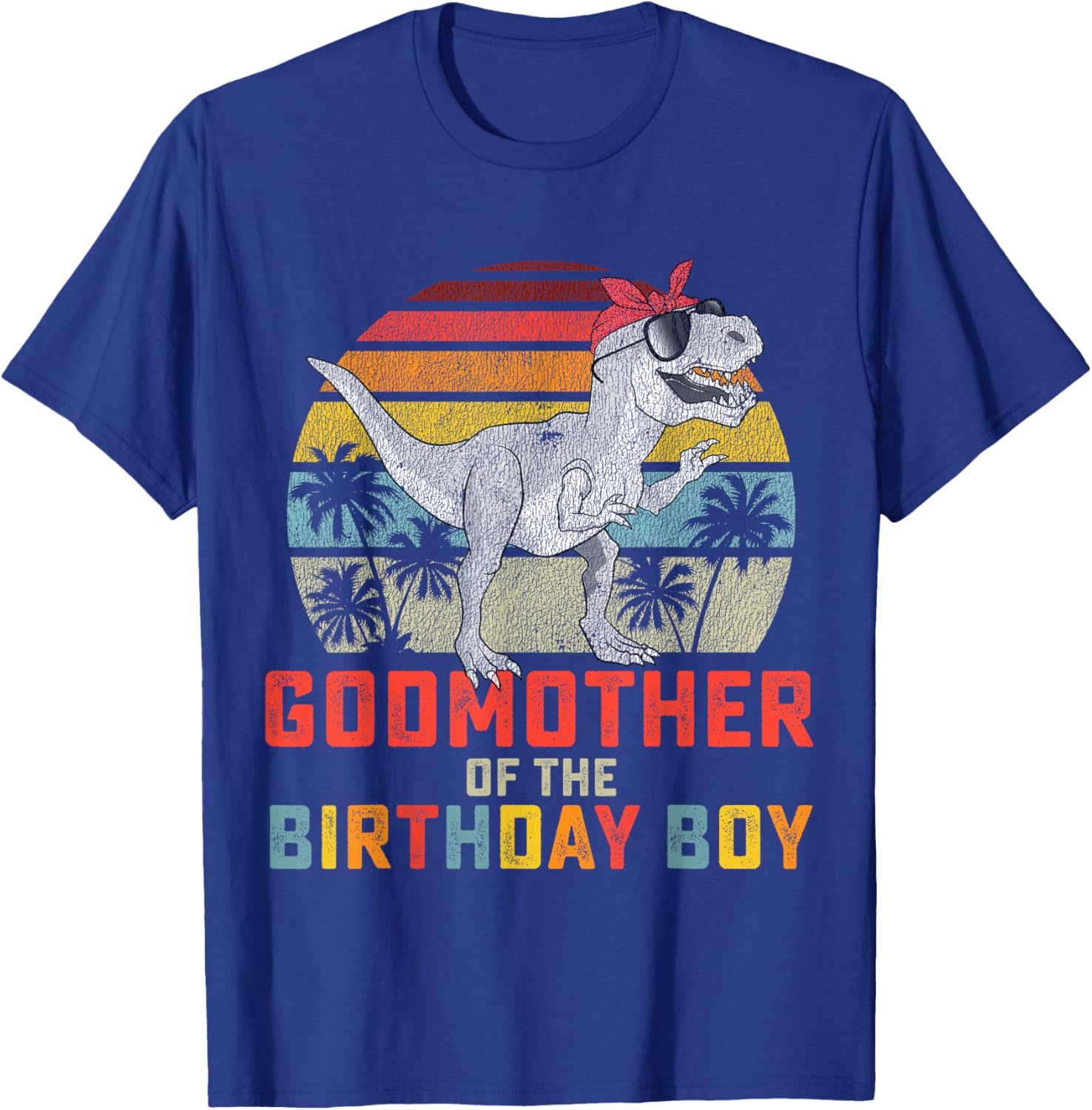 Godmother Dinosaur of the Birthday Boy Matching Family T-Shirt - T-Shirt | Royal