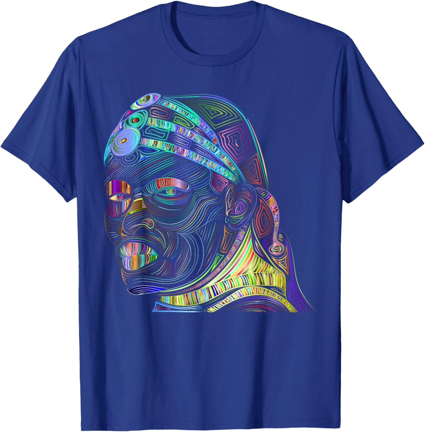 Colorful Maasai African Abstract Art Portait T-Shirt - T-Shirt | Royal