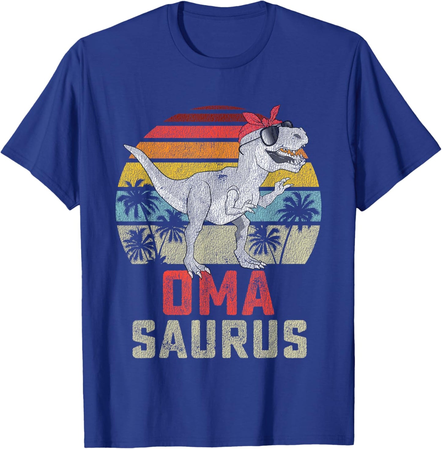 Omasaurus T Rex Dinosaur Oma Saurus Family Matching T-Shirt - T-Shirt | Royal