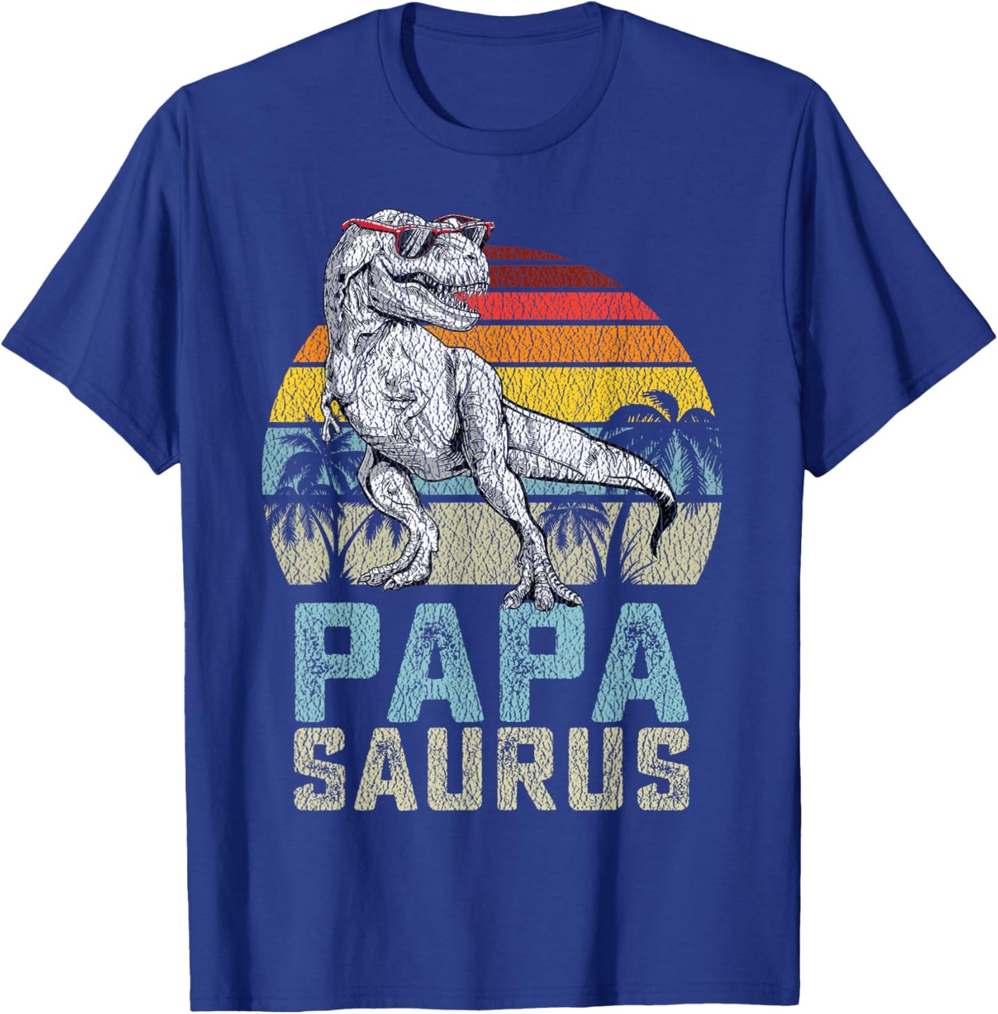 Papasaurus T Rex Dinosaur Papa Saurus Family Matching T-Shirt - T-Shirt | Royal