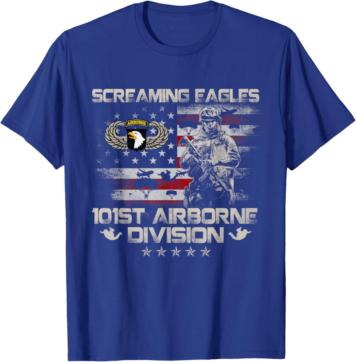 Screaming Eagle 101st Airborne Division Veteran Sky Soldier T-Shirt - T-Shirt | Royal
