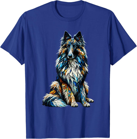 Polygon Art Belgian Sheepdog Groenendael Belgian Shepherds T-Shirt - T-Shirt | Royal
