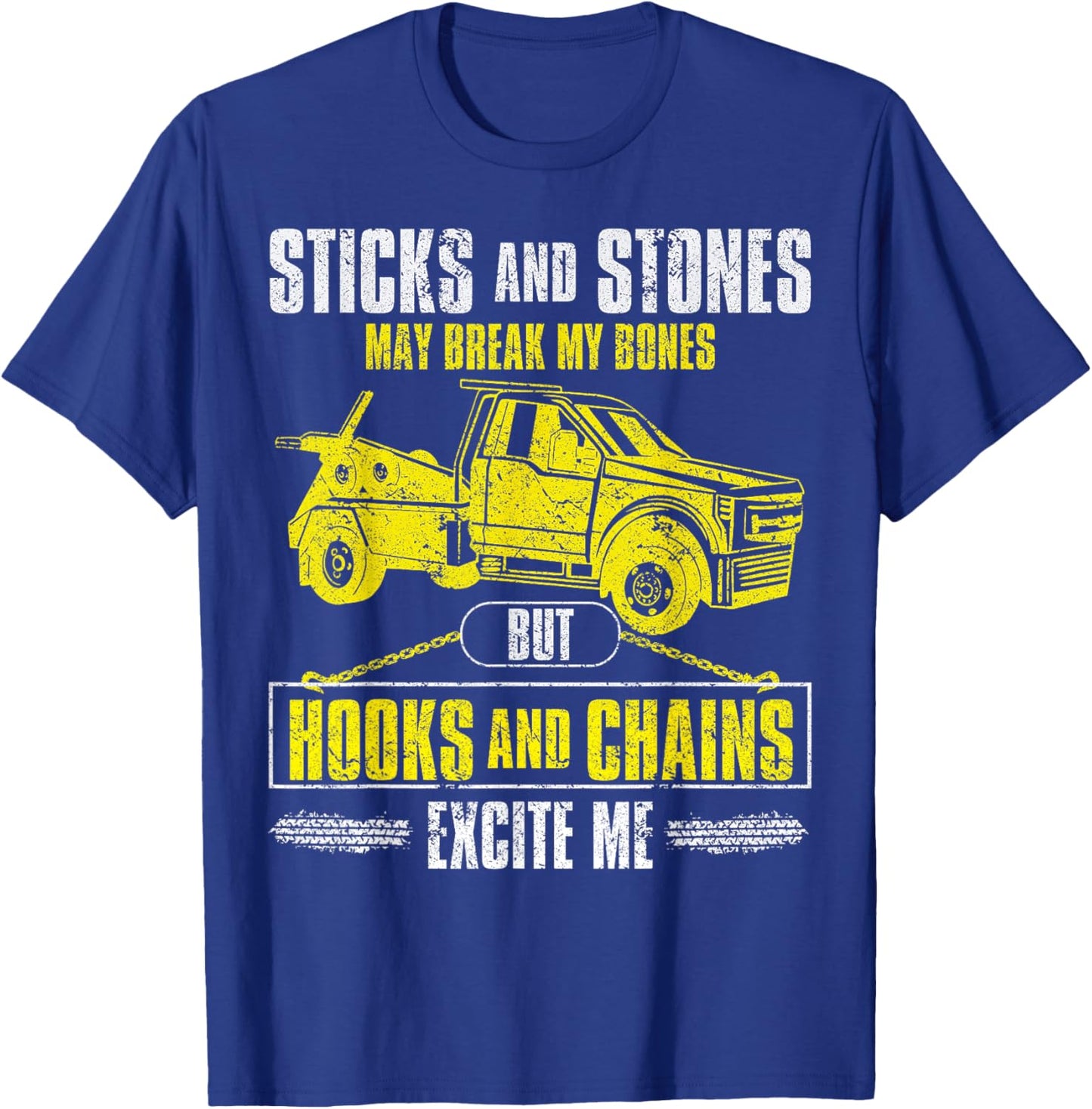 Tow Truck Driver Breakdown Lorry - Thin Yellow Line Trucker T-Shirt - T-Shirt | Royal