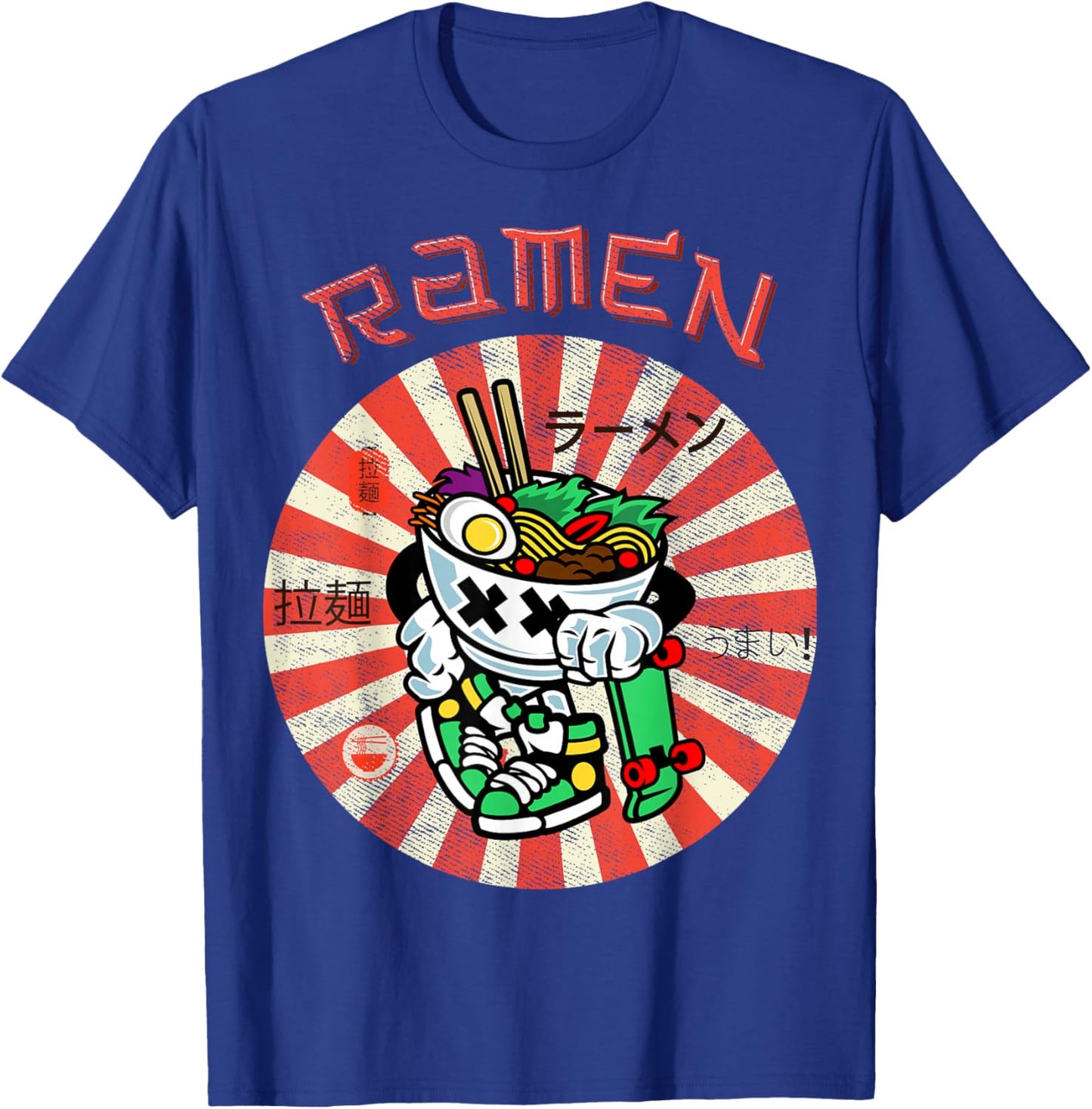 Cute Ramen Skater Kawaii Anime Skateboard Lover Teens T-Shirt - T-Shirt | Royal
