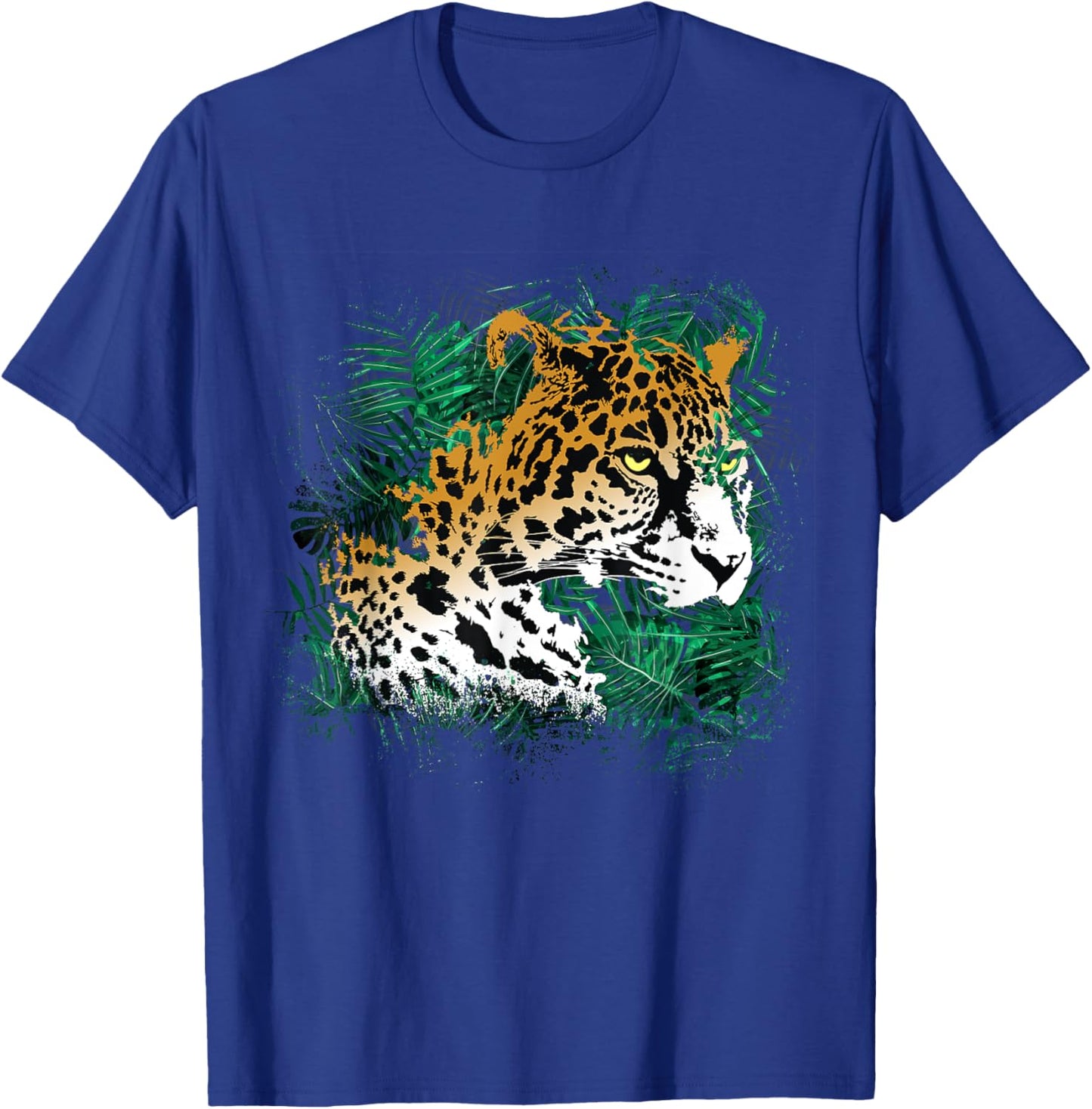 Leopard Rainforest Plant Nature Vegetation Animal Cat Women Girls Kids T-Shirt - T-Shirt | Royal