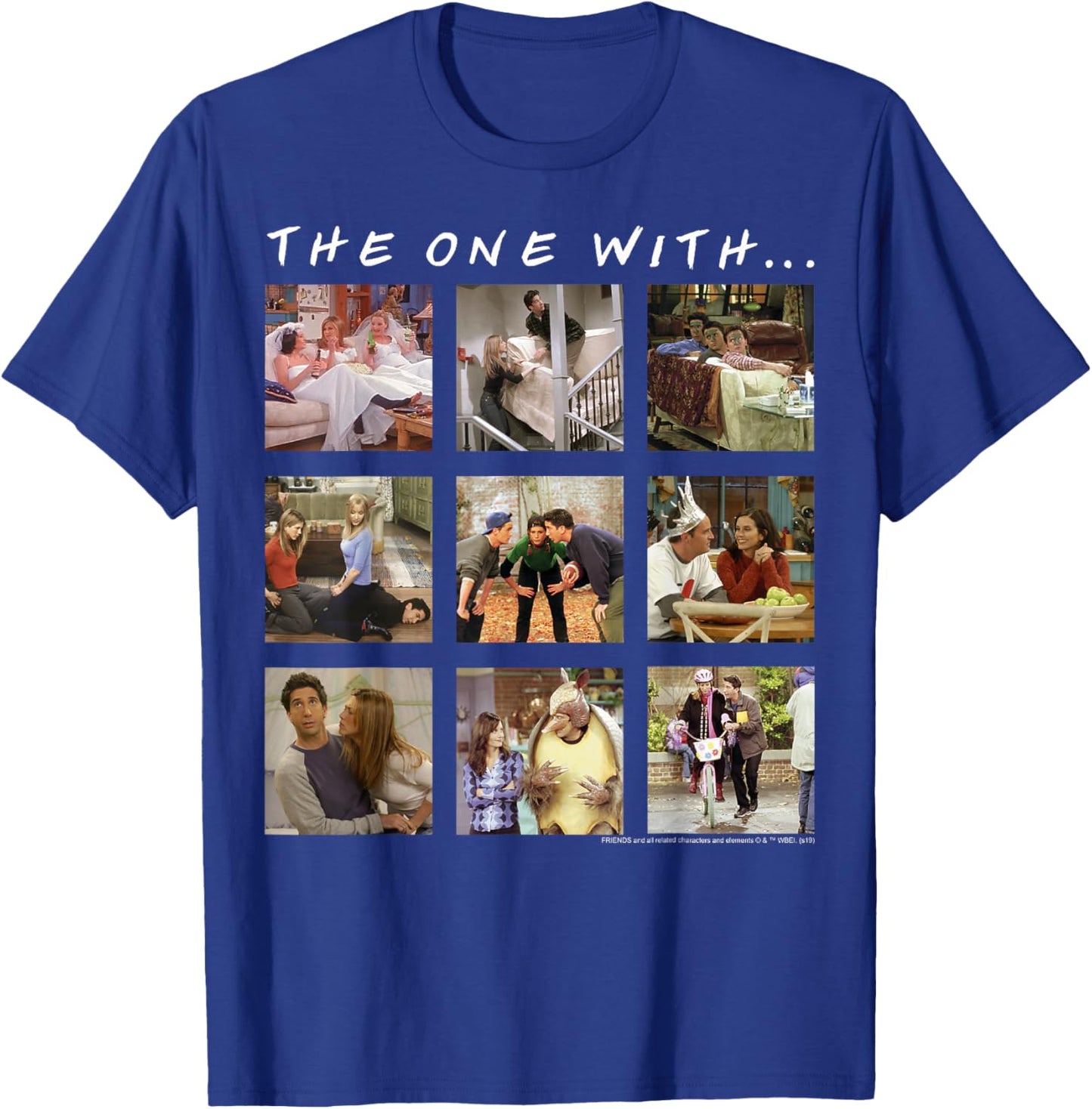 Friends Group Shot The One with Character Panels T-Shirt - T-Shirt | Royal