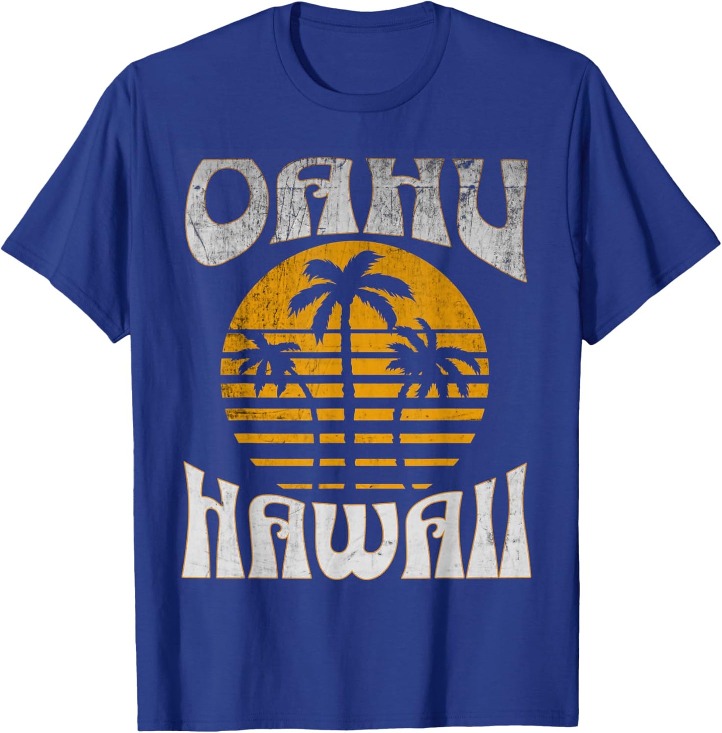 Oahu Hawaii Beach Summer Vacation Vintage T-Shirt - T-Shirt | Royal